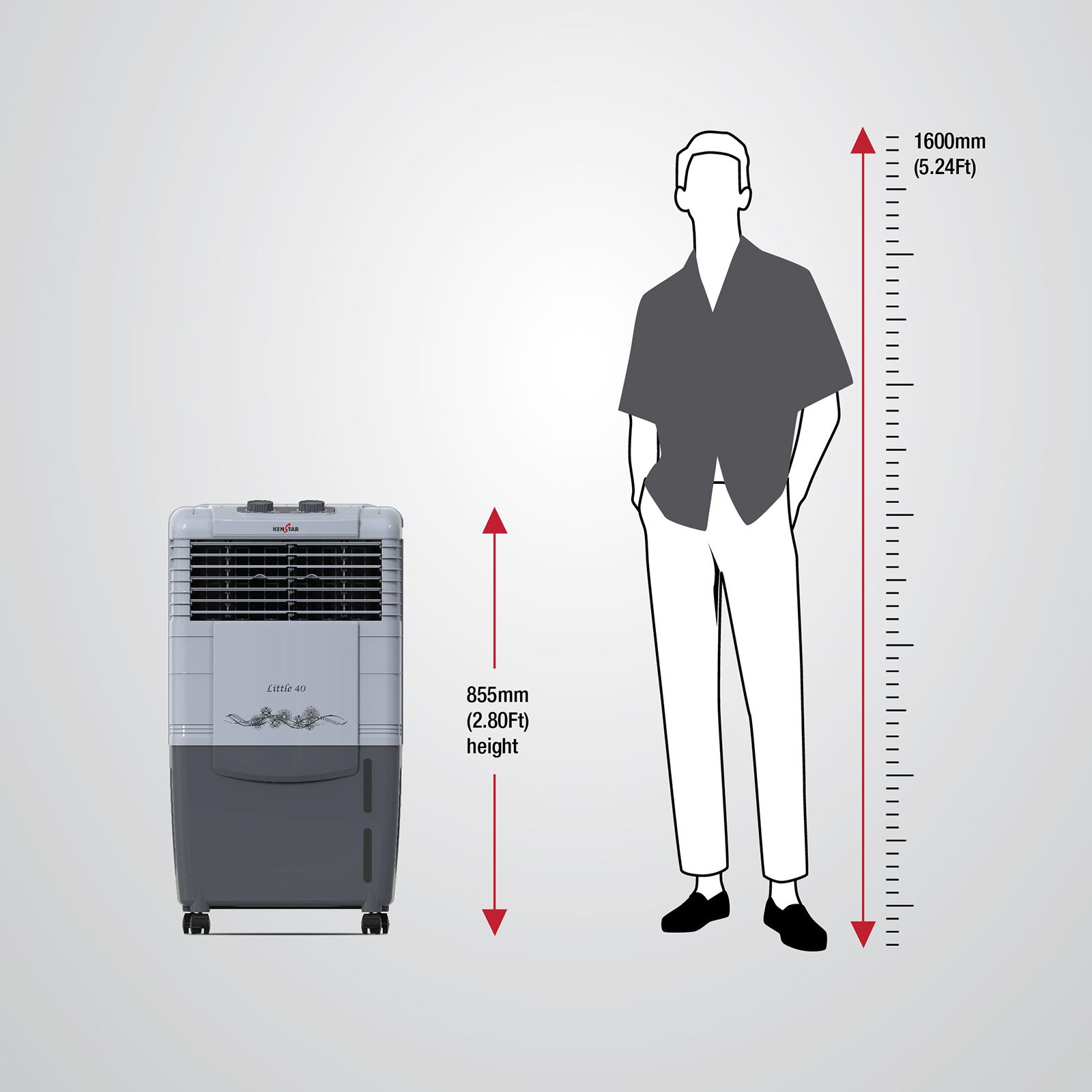 KENSTAR Little HC 40 Litres Personal Air Cooler with Quadra Flow Technology(Collapsible Louvres, Grey)_11
