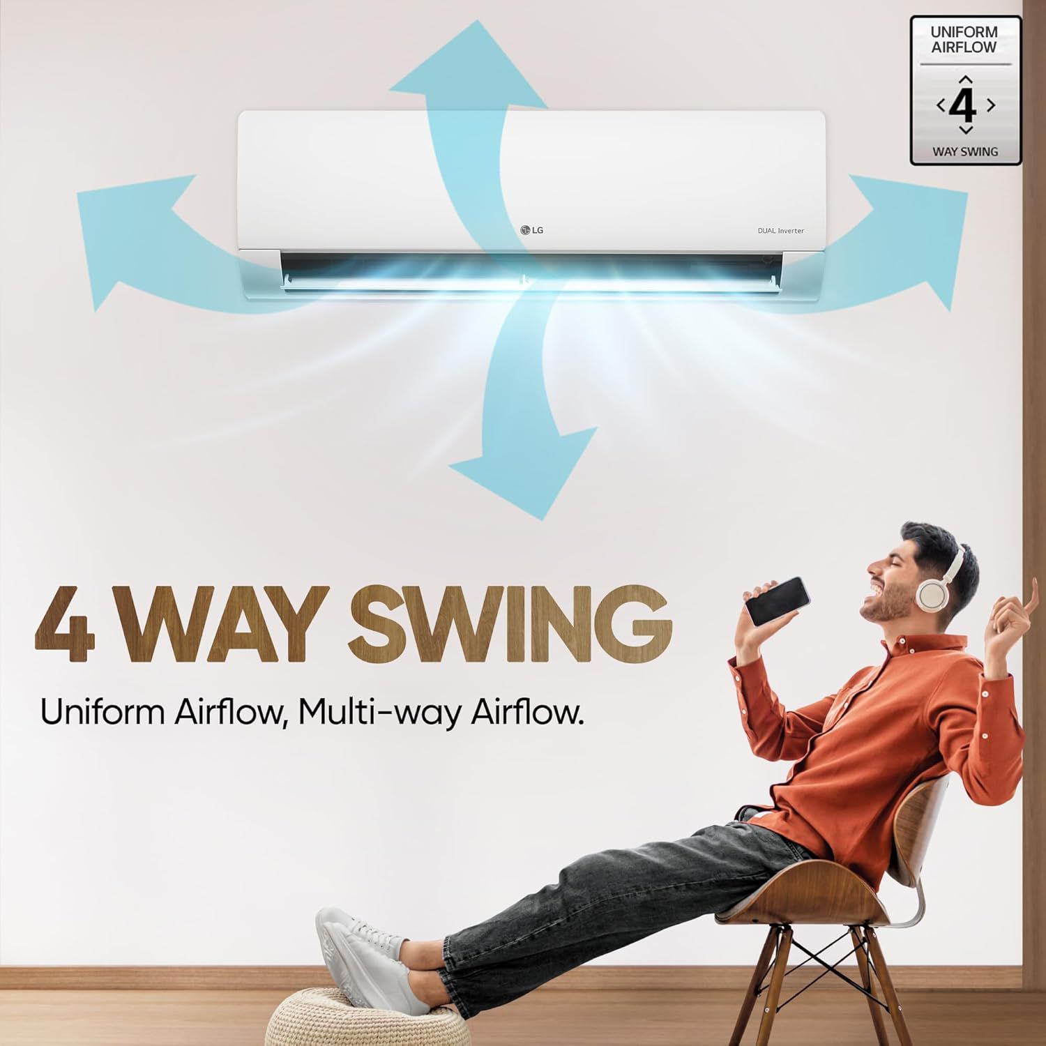 LG 6 in 1 Convertible 1.5 Ton 5 Star Dual Inverter Split AC with 6 Step Fan Speed (2025 Model, Copper Condenser, US-Q19HNZE.ANLG)_15