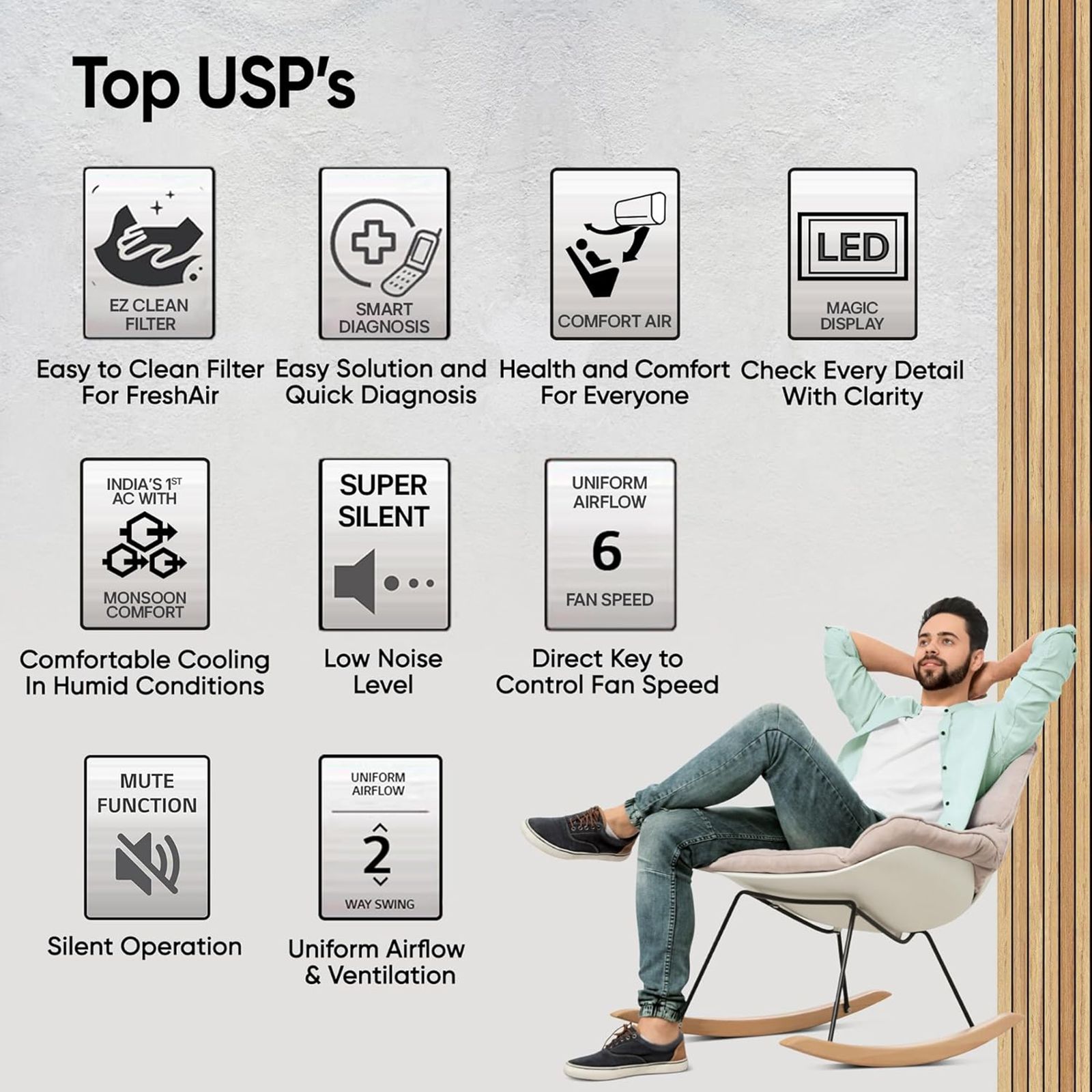 LG 6 in 1 Convertible 1.5 Ton 3 Star Dual Inverter Split AC with 6 Step Fan Speed (2025 Model, Copper Condenser, US-Q18RNXE.AMLG) LG 6 in 1 Convertible 1.5 Ton 3 Star Dual Inverter Split AC with 6 Step Fan Speed (2025 Model, Copper Condenser, US-Q18RNXE.AMLG)_16