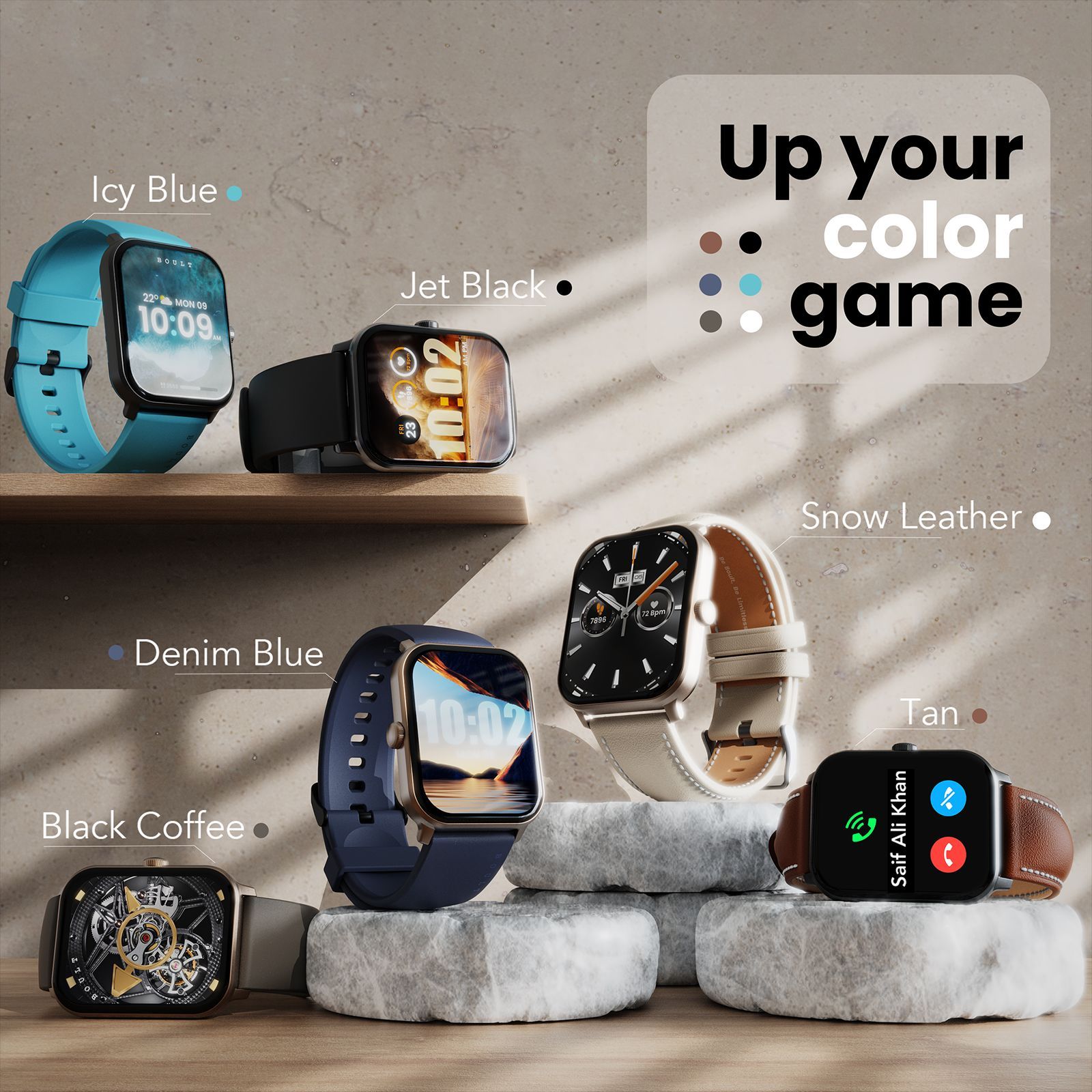 GOBOULT Dive Plus Bluetooth Calling Android OS Smartwatch (46.9mm HD Display, Multiple Watch Faces, Denim Blue Strap)_12