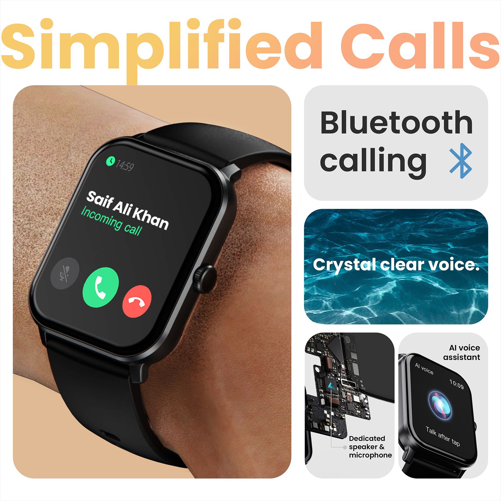 GOBOULT Dive Plus Bluetooth Calling Android OS Smartwatch (46.9mm HD Display, Multiple Watch Faces, Jet Black Strap)_6