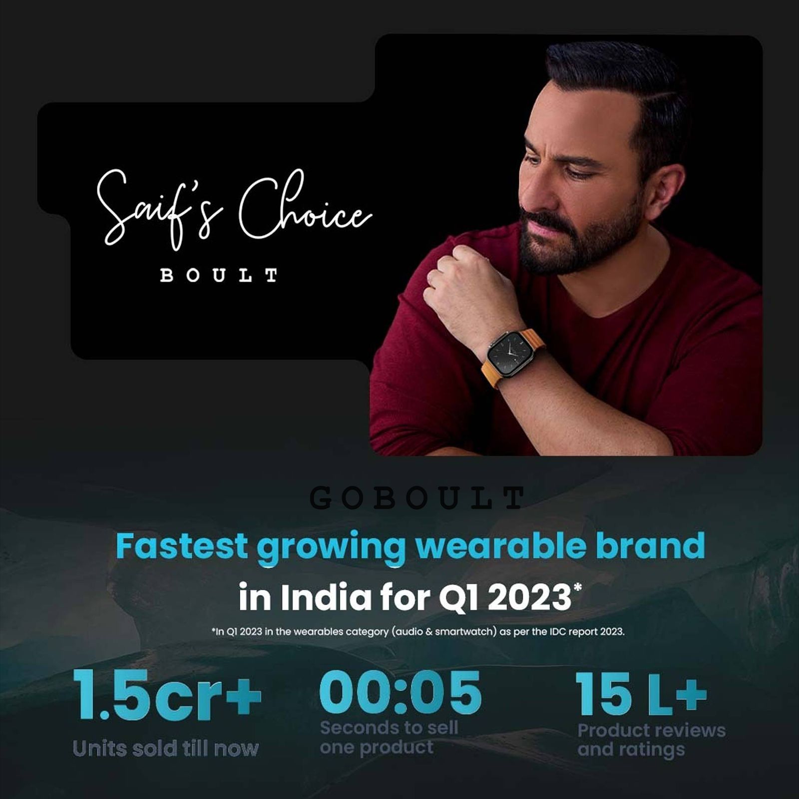 GOBOULT Crown Bluetooth Calling Android OS Smartwatch (49.5mm HD Display, Working Crown, Blue Strap)_8