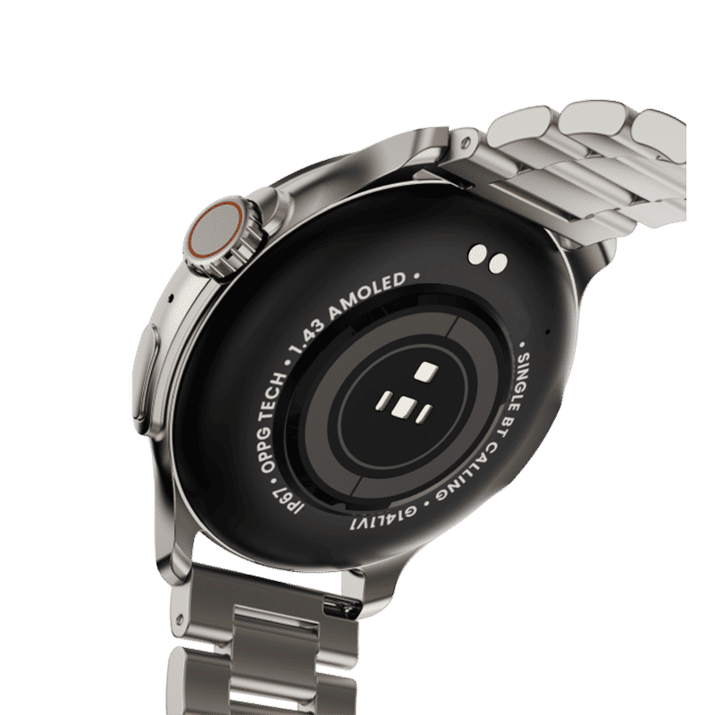 GOBOULT Crown R Pro Bluetooth Calling Android OS Smartwatch (36.3mm Super AMOLED Display, Working Crown, Silver Strap)_5