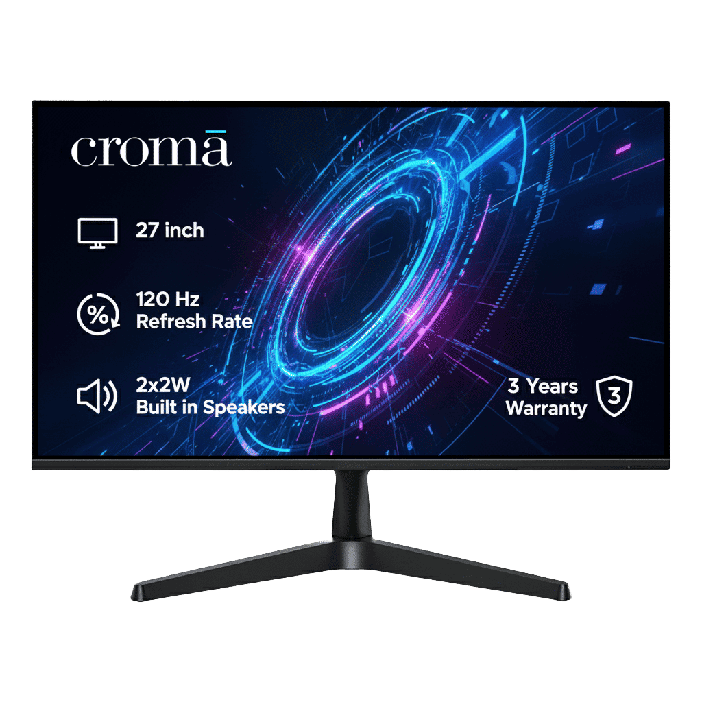 Croma F Series 68.58 cm (27 inch) Full HD IPS Panel Bezel-Less Monitor with 4W Built-in Speaker Croma F Series 68.58 cm (27 inch) Full HD IPS Panel Bezel-Less Monitor with 4W Built-in Speaker_1