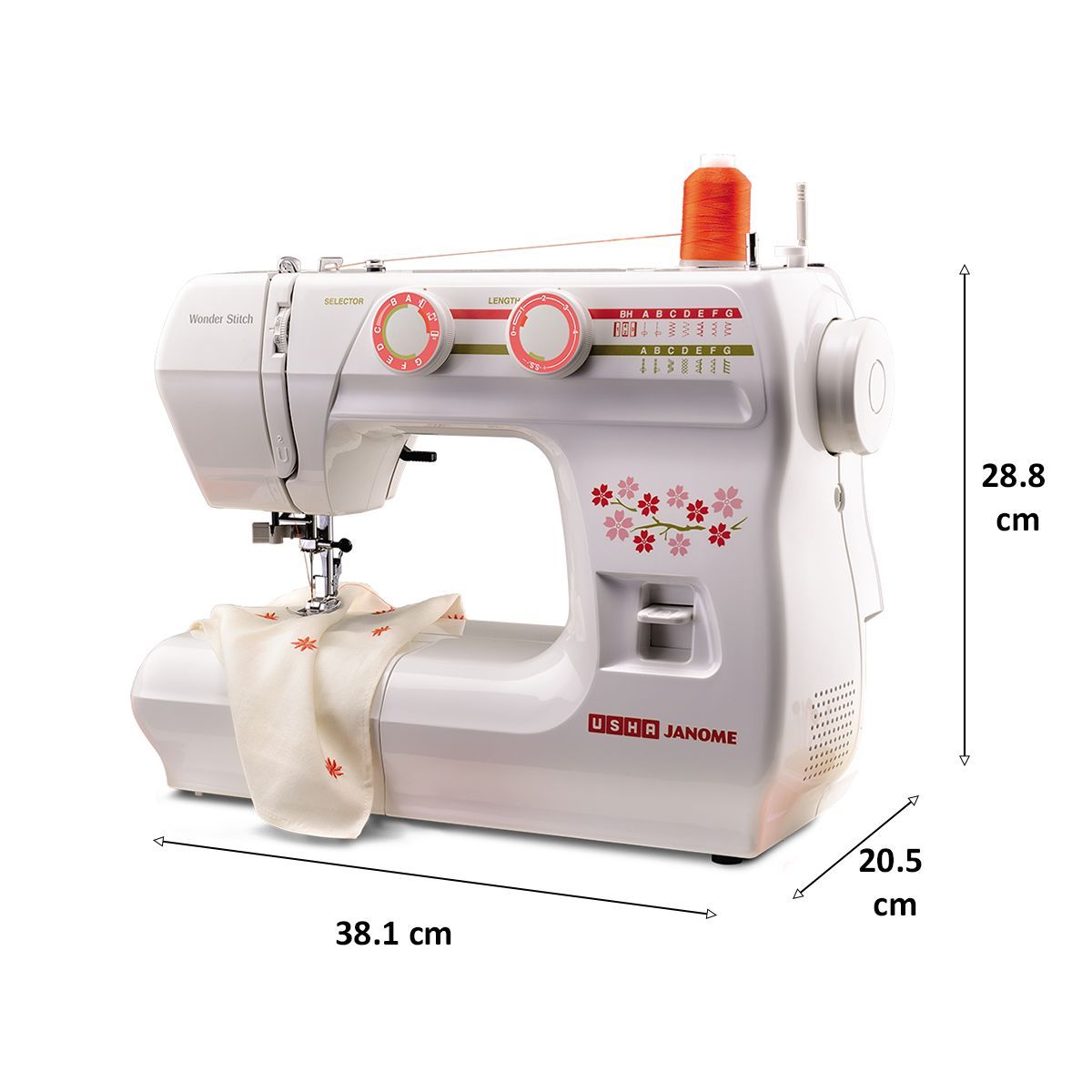 USHA Wonder Stitch Automatic Electric Sewing Machine (860 SPM, 2011700014, White)_2