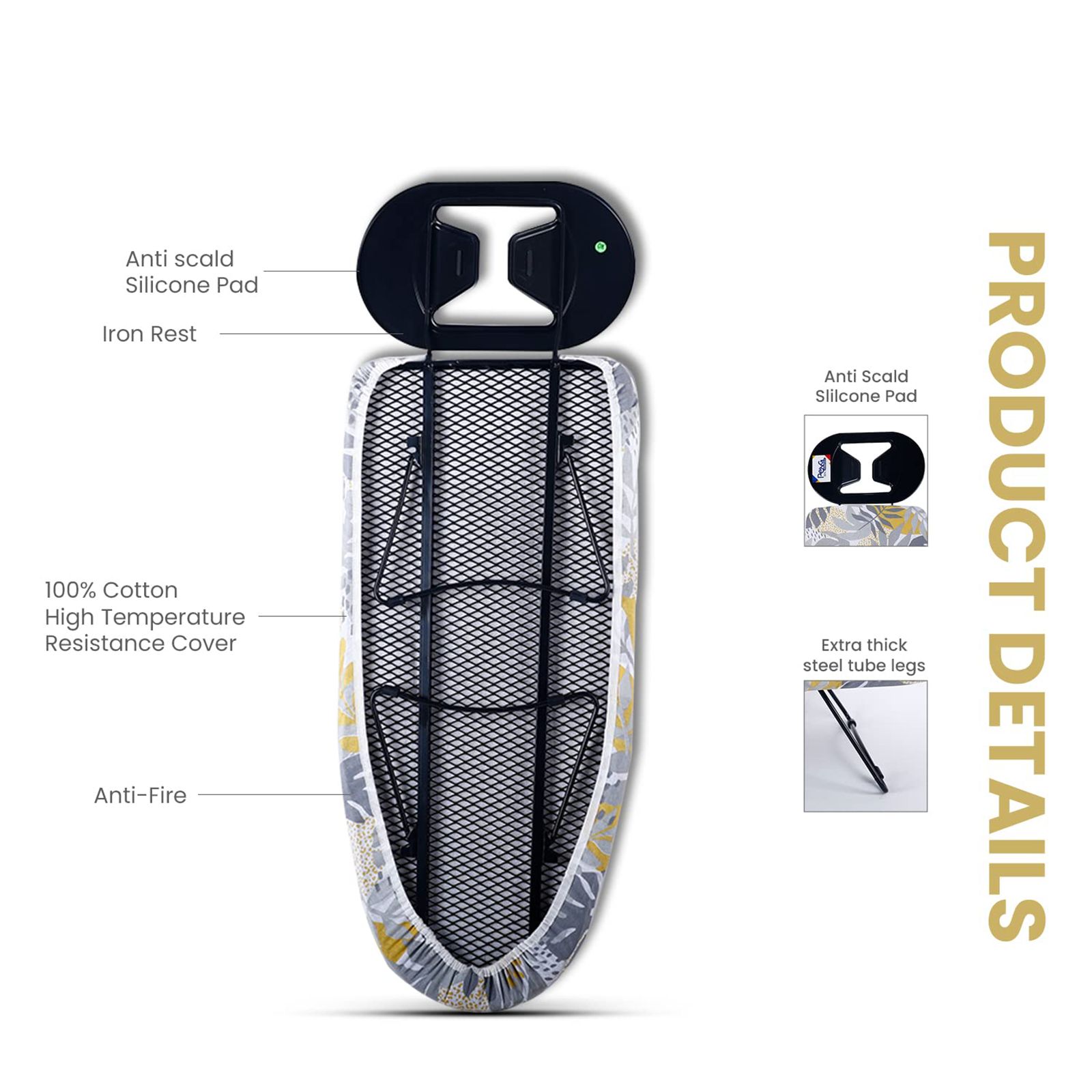 Peng Essentials Ironing Board (Silicone Iron Rest, Floral_IB_L3, Multicolor)_3