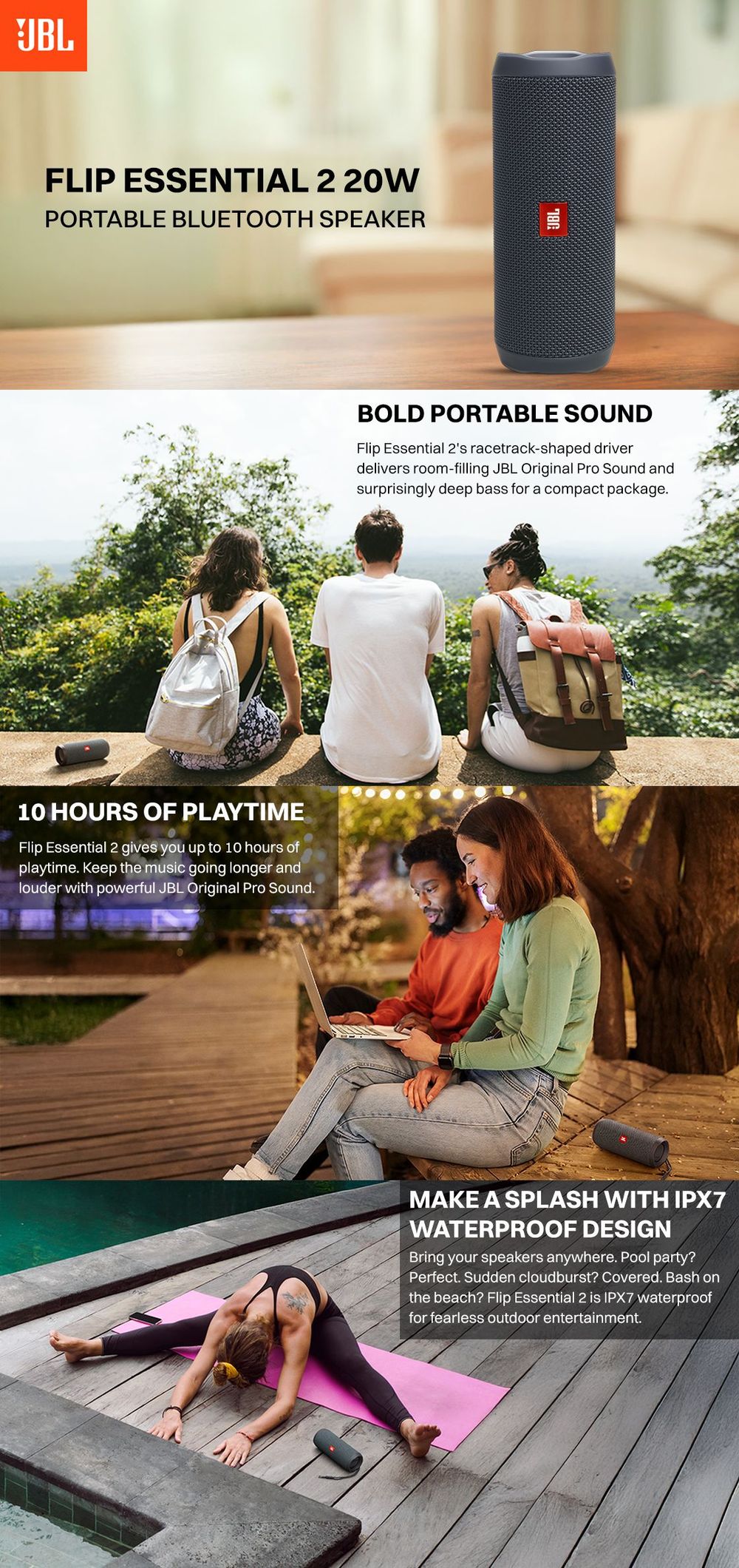 Flip Essential 2 Portable Waterproof Speaker (JBLFLIPES2) Review