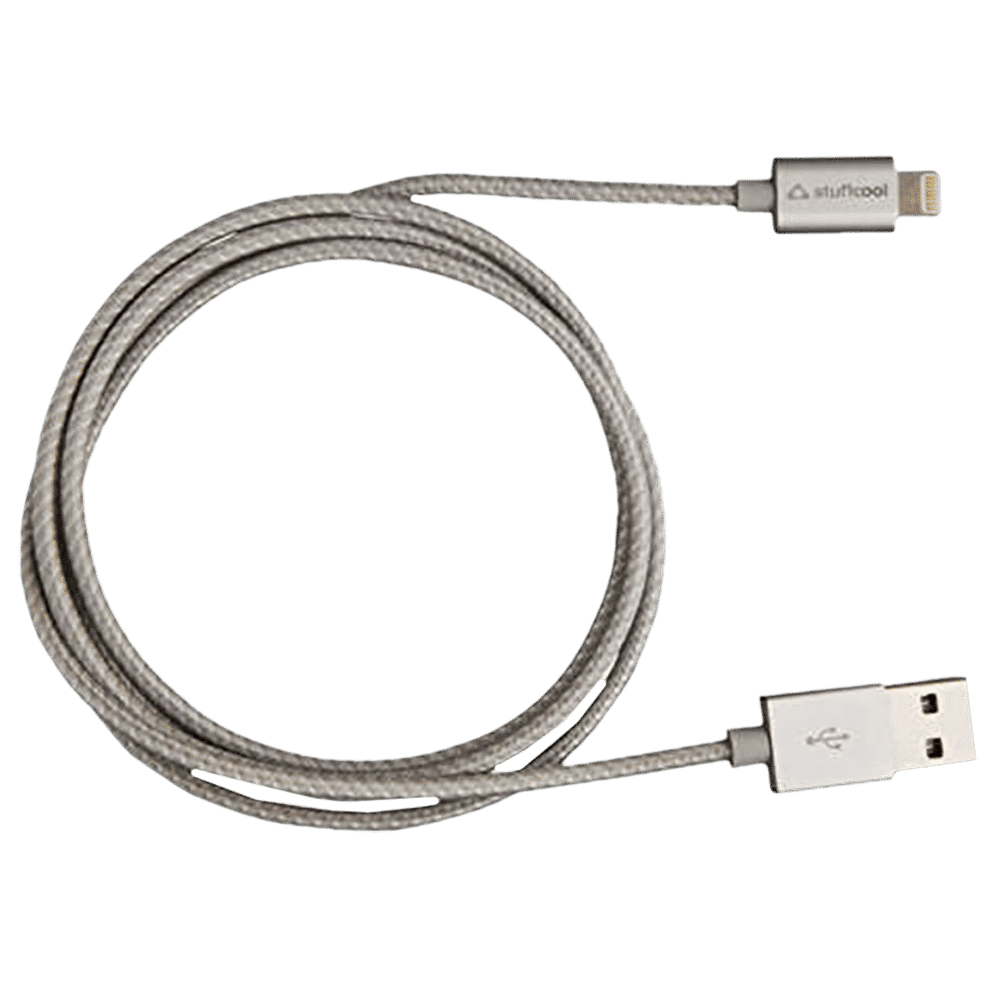stuffcool LGFNS-SIL Type A to Lightning 3.9 Feet (1.2M) Cable (Apple Devices Compatibility, Silver)_1