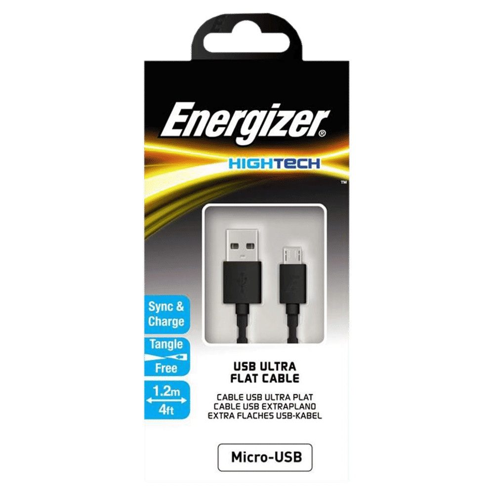 Energizer C21UBMCGBK4 Type A to Micro USB 3.9 Feet (1.2M) Cable (Tangle Free, Black)_3