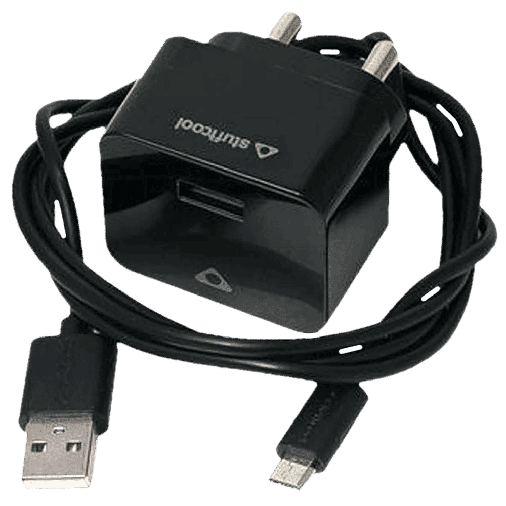stuffcool 1 Amp Wall Charging Adapter with Micro USB Cable (HKUNOMI-BLK, Black)_5