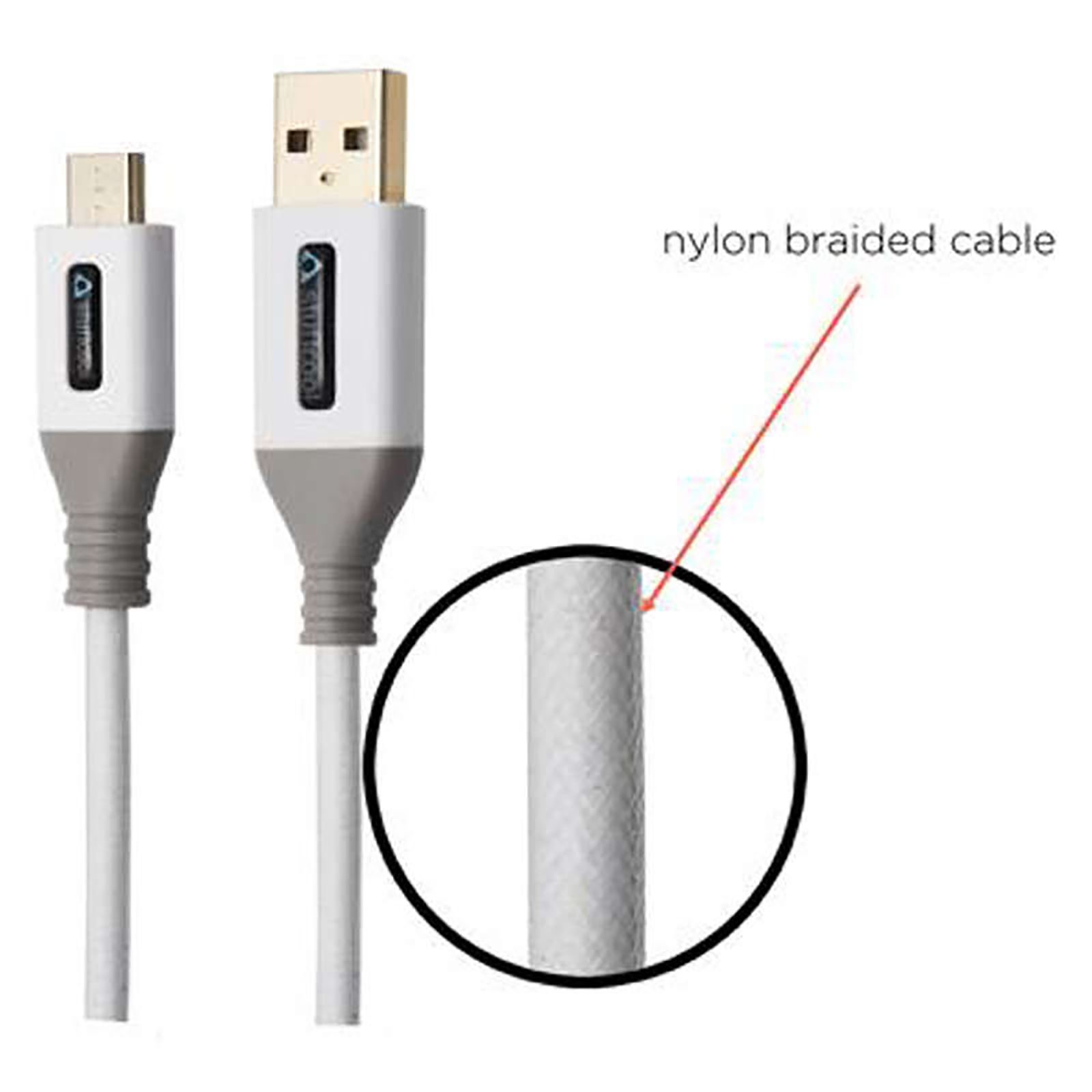 stuffcool Alto Type A to Micro USB 4.9 Feet (1.5M) Cable (Rust Free, White & Grey)_5
