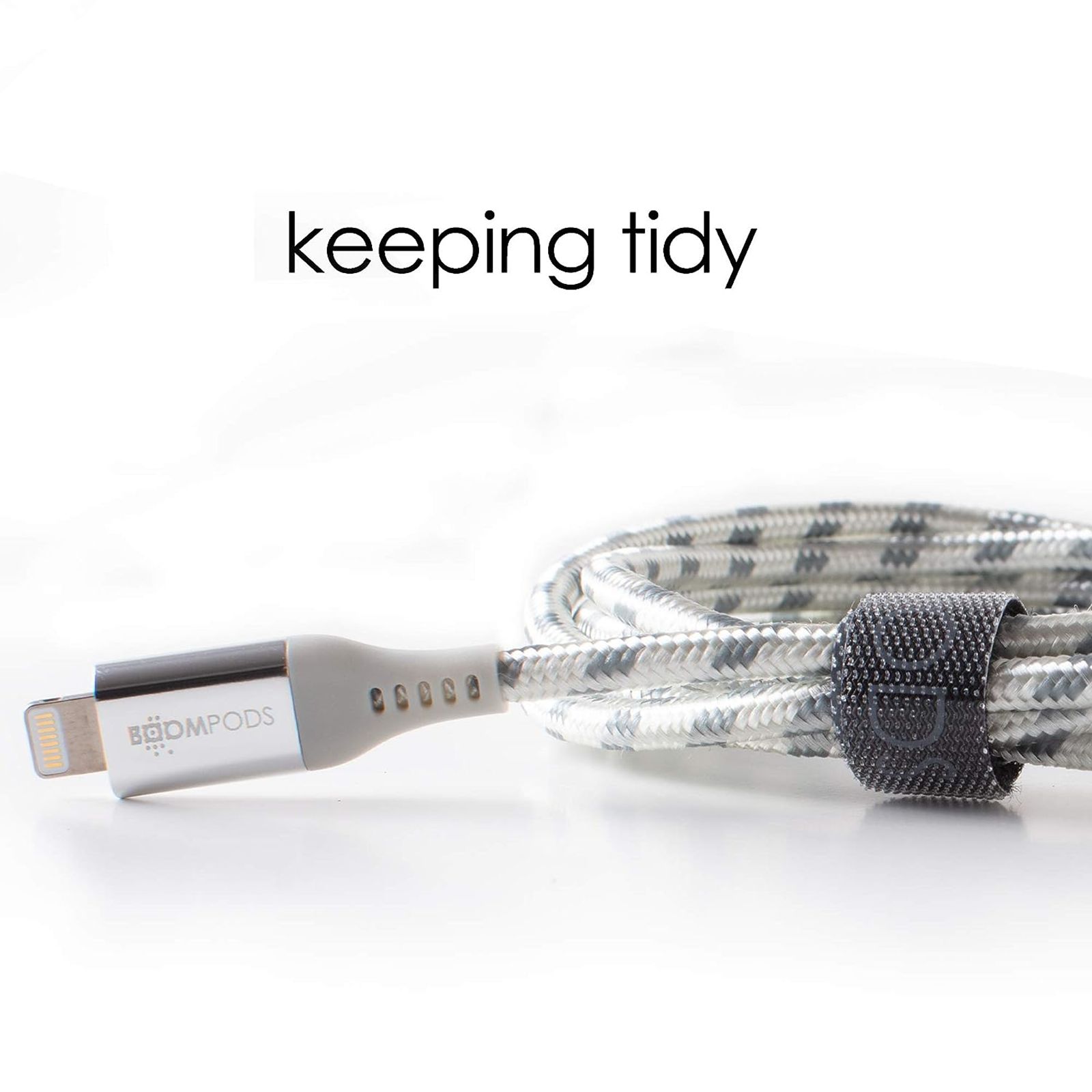 Boompods Retro Armour Type A to Lightning 4.9 Feet (1.5M) Cable (Boomflex Technology, Titanium)_7