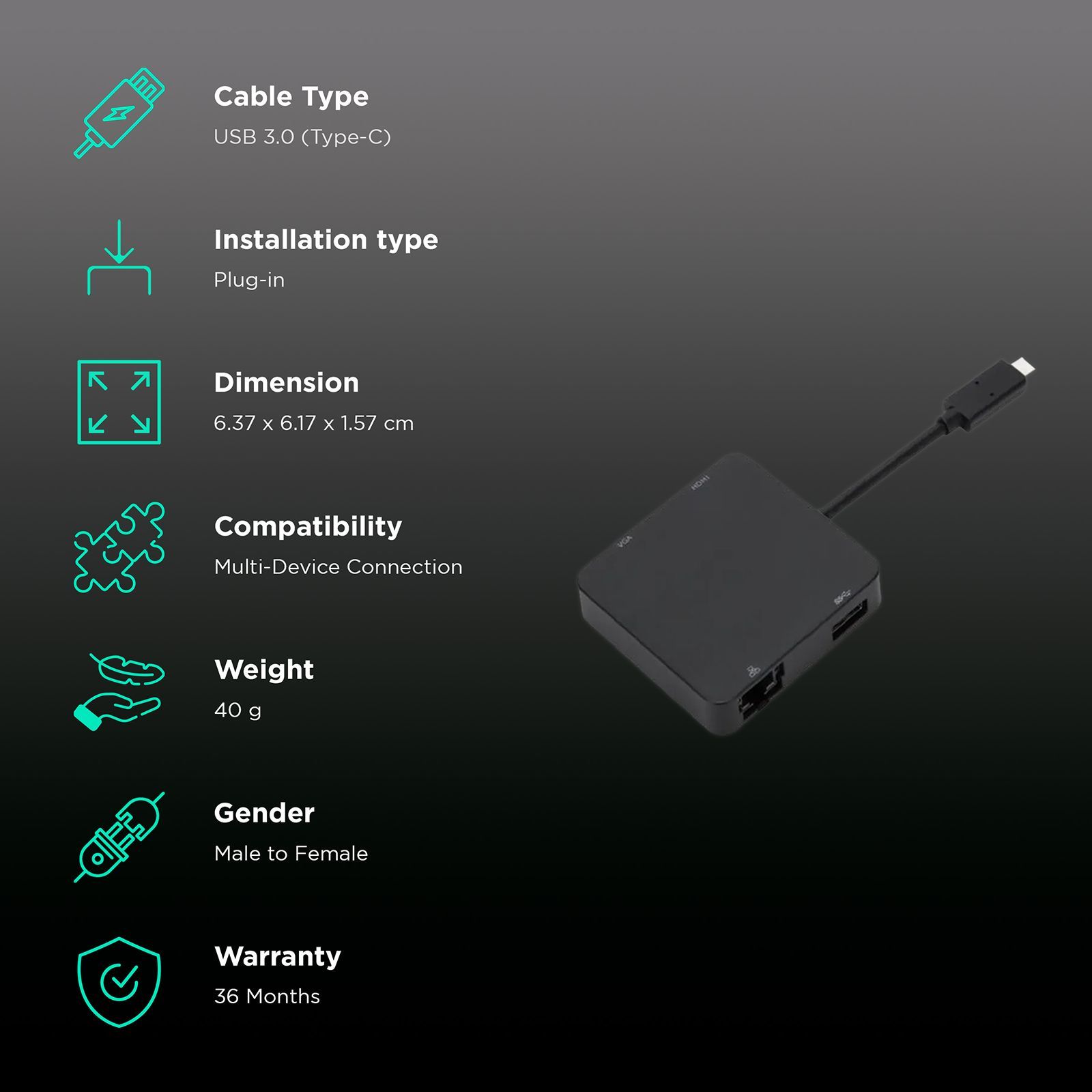 Targus DOCK411 Network Adapter (Beamforming Technology, MU-MIMO, Black)_2