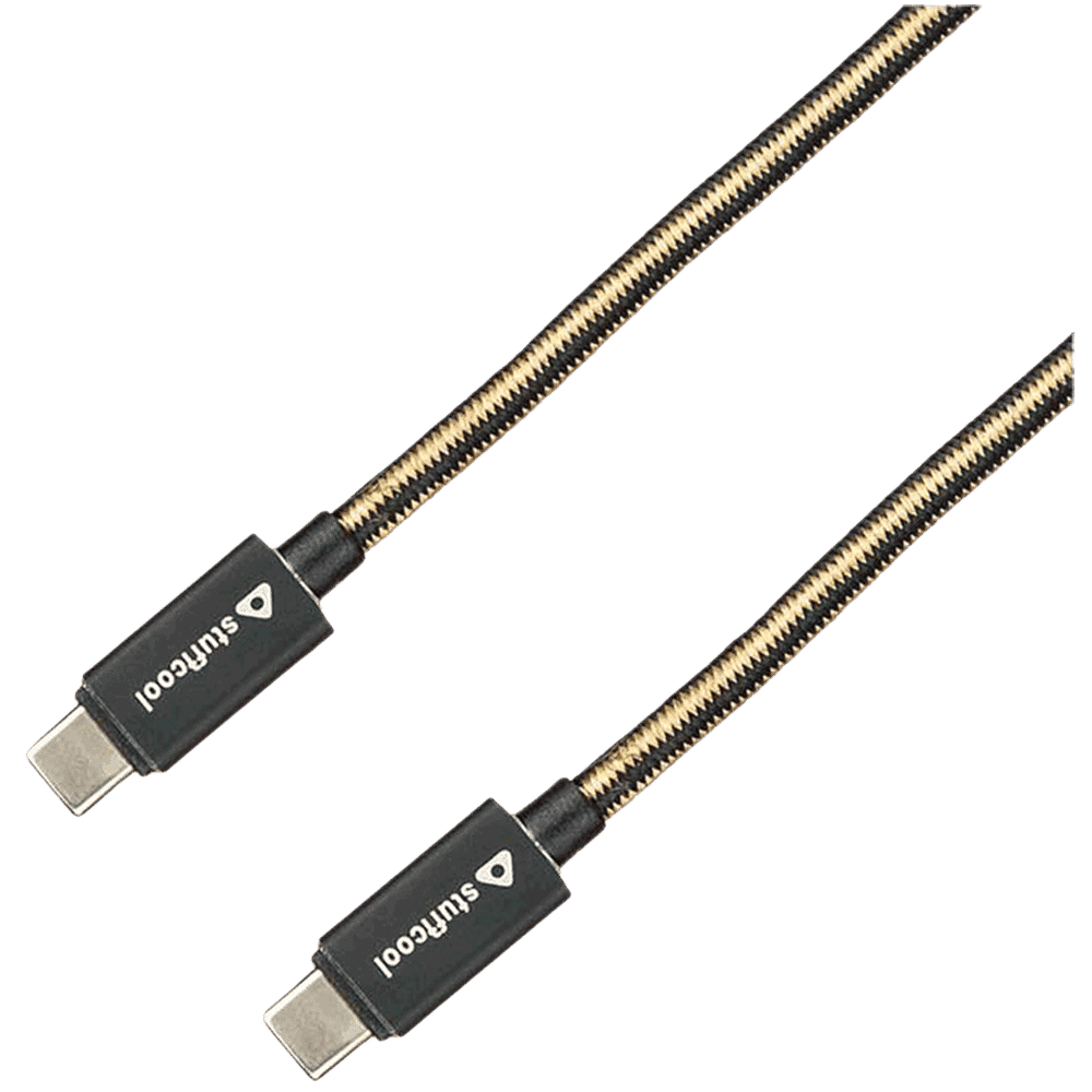 stuffcool KNIGHT-BLK Type C to Type C 3.2 Feet (1M) Cable (Colour Woven Cable, Black)_7
