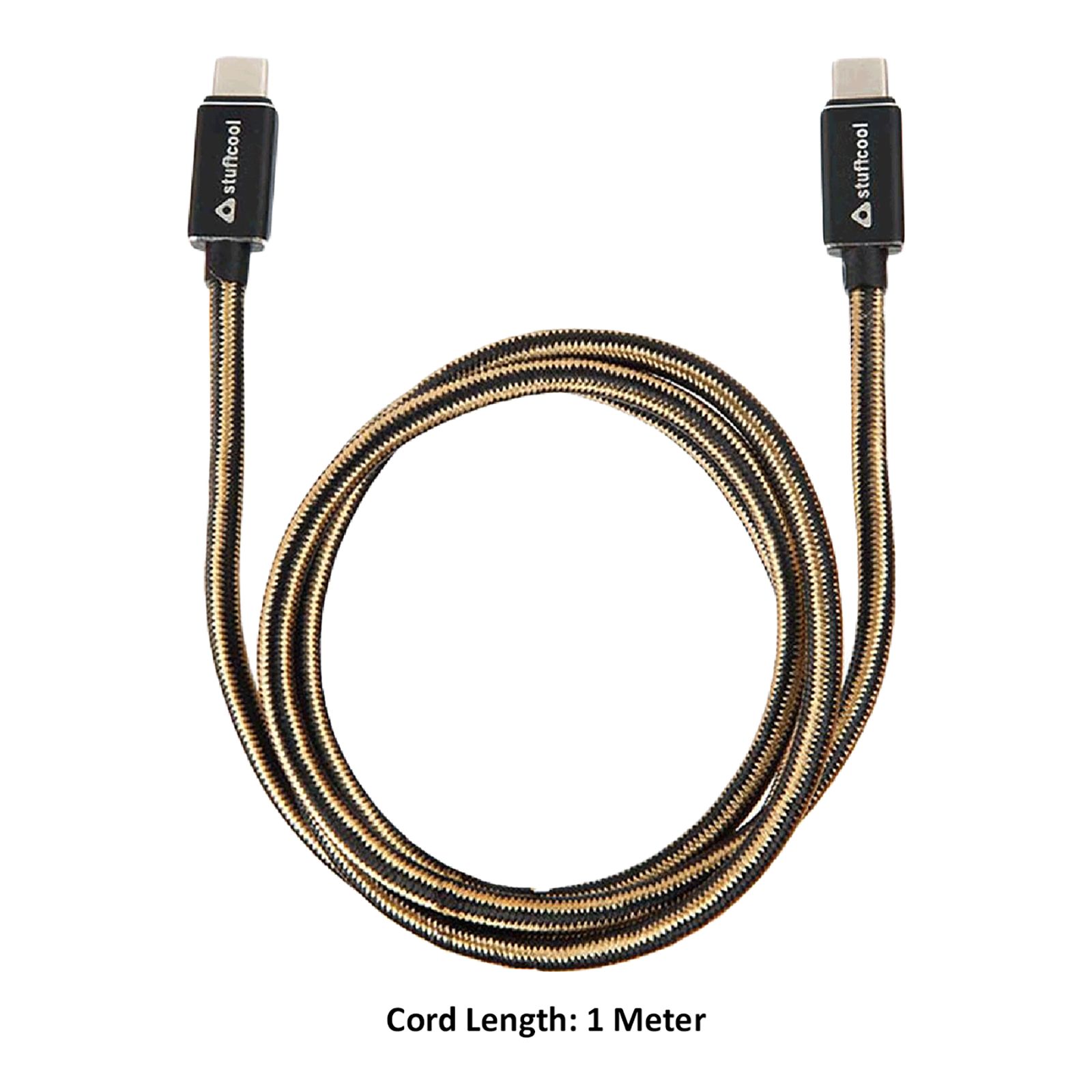 stuffcool KNIGHT-BLK Type C to Type C 3.2 Feet (1M) Cable (Colour Woven Cable, Black)_8