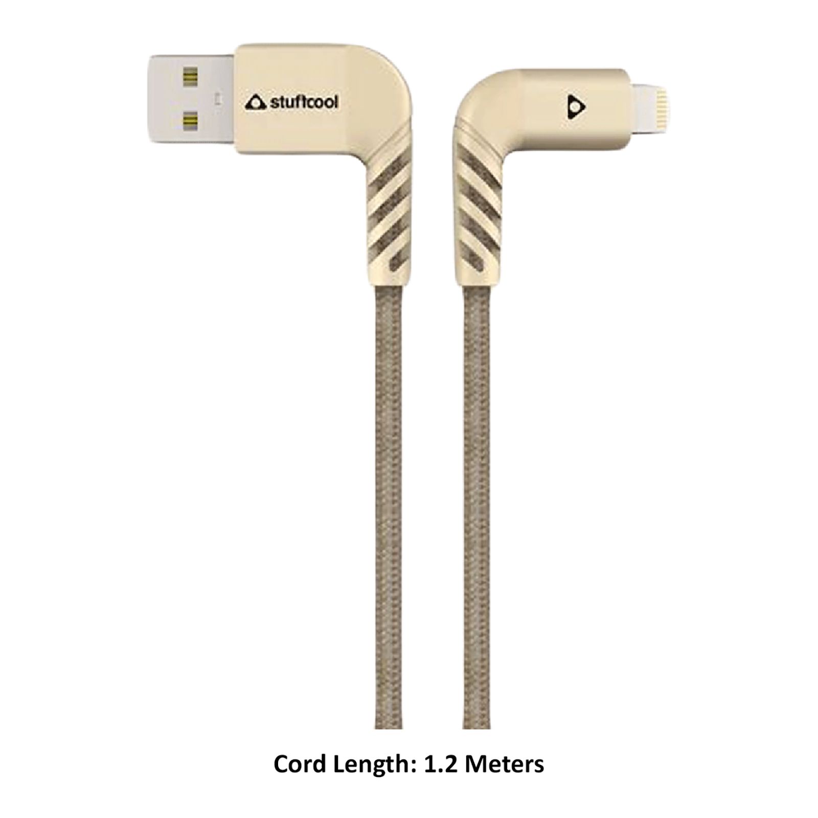 stuffcool LGFNS4-GLD Type A to Lightning 3.9 Feet (1.2M) Cable (90 Degree Right Angled Design, Gold) stuffcool LGFNS4-GLD Type A to Lightning 3.9 Feet (1.2M) Cable (90 Degree Right Angled Design, Gold)_3
