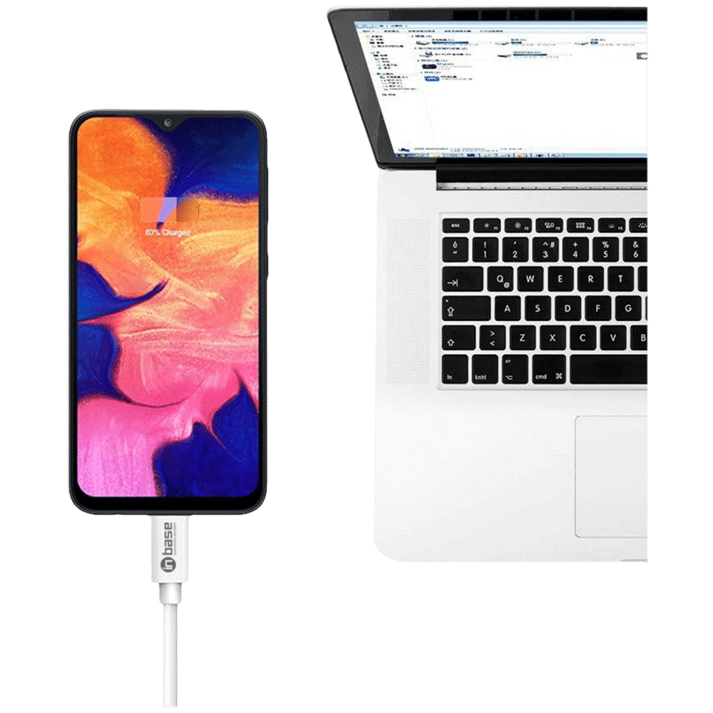 in base C&S MIC Type A to Micro USB 3.9 Feet (1.2M) Cable (Pure Copper Core, White)_3