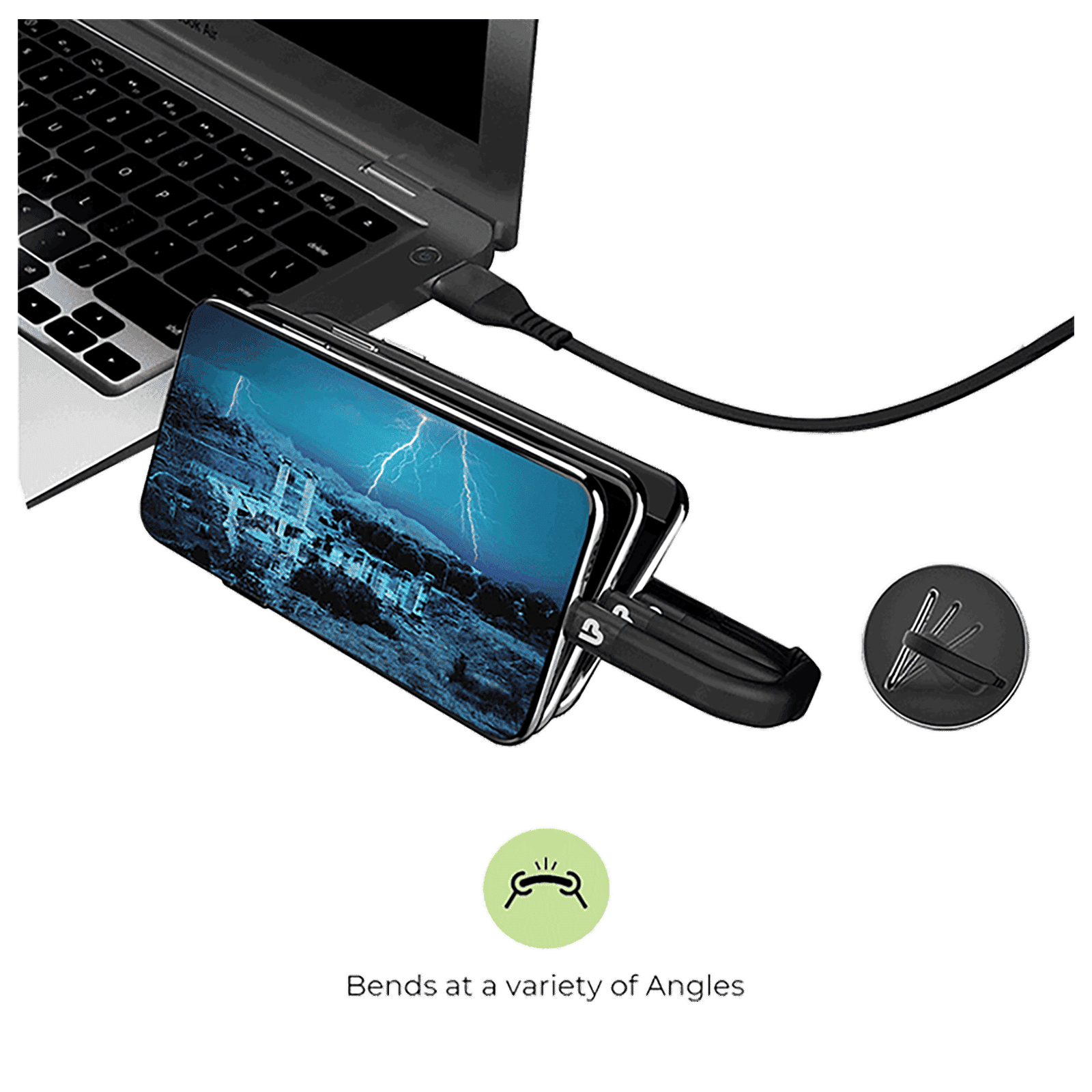 ultraprolink Flex 120 cm Lightening Flexible Stand Cable (Black)_11