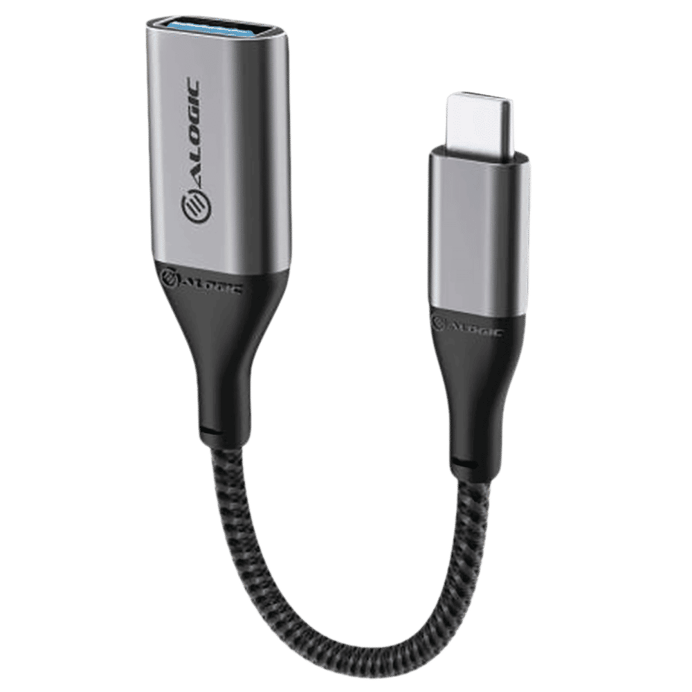 ALOGIC Super Ultra Type C to Type A 0.4 Feet (0.15M) Cable (TPE and Nylon Braided, Space Grey)_1