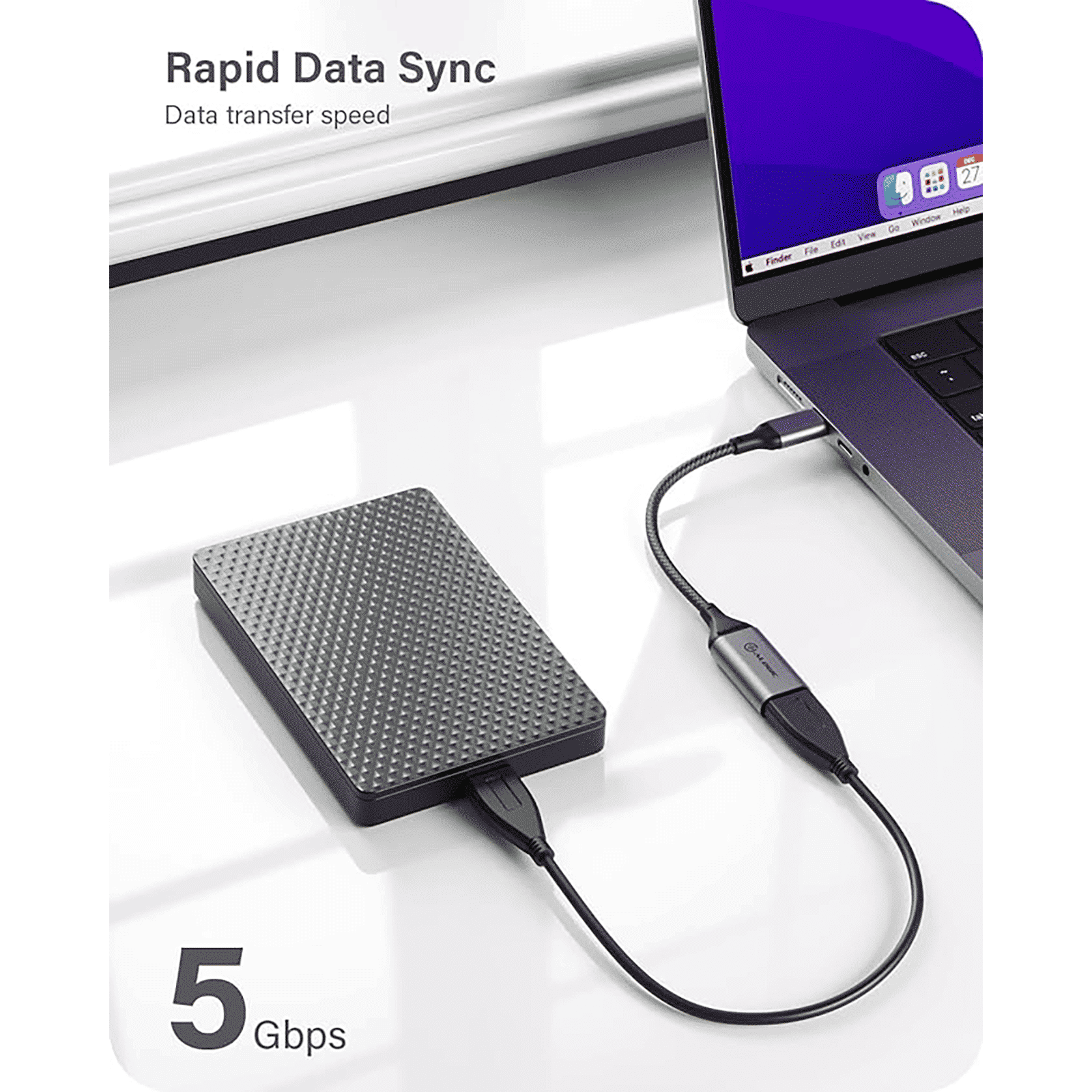 ALOGIC Super Ultra Type C to Type A 0.4 Feet (0.15M) Cable (TPE and Nylon Braided, Space Grey)_13