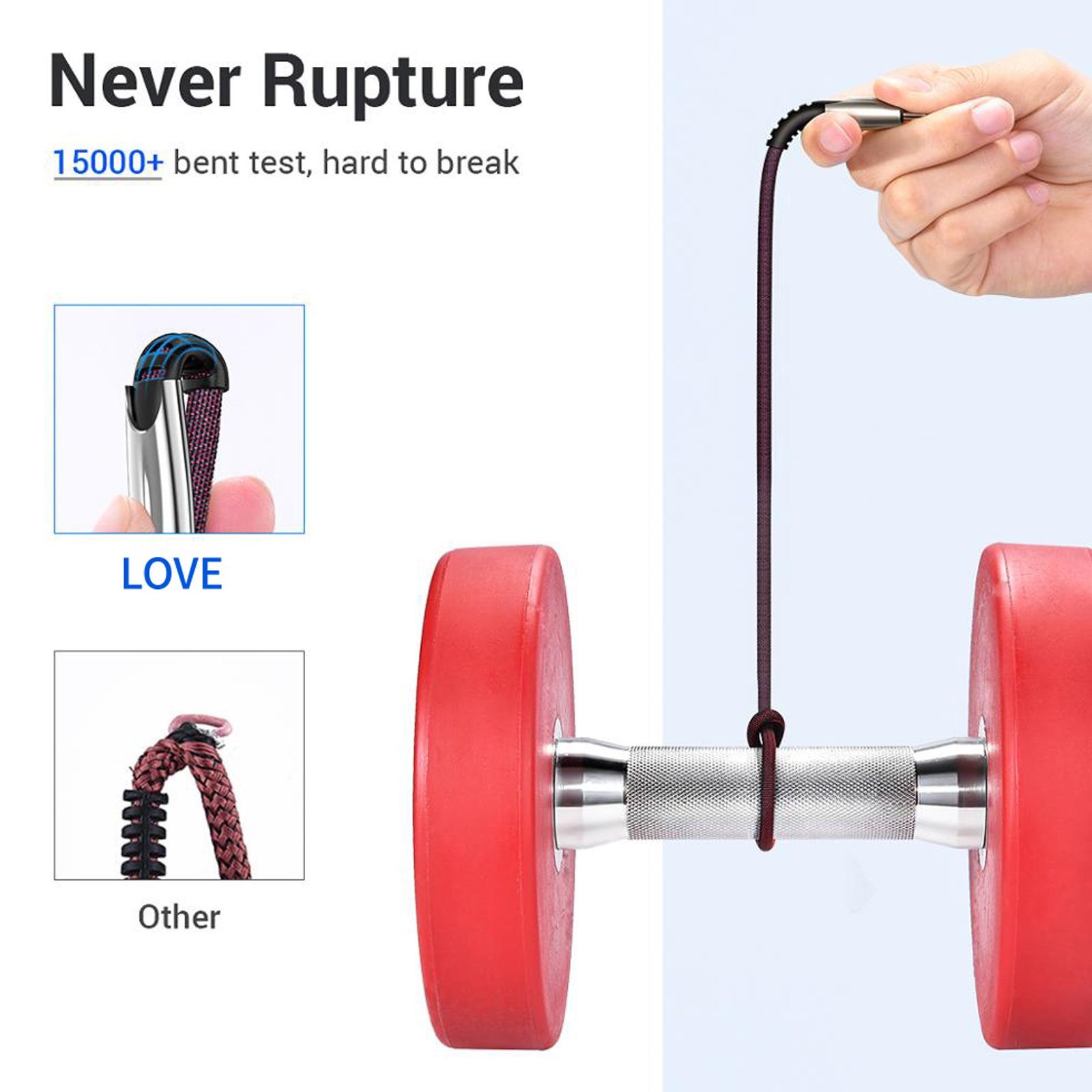 BACK-BRAINERS Love Type A to Type C 3.9 Feet (1.2M) Cable (TPE Braided, Black)_7