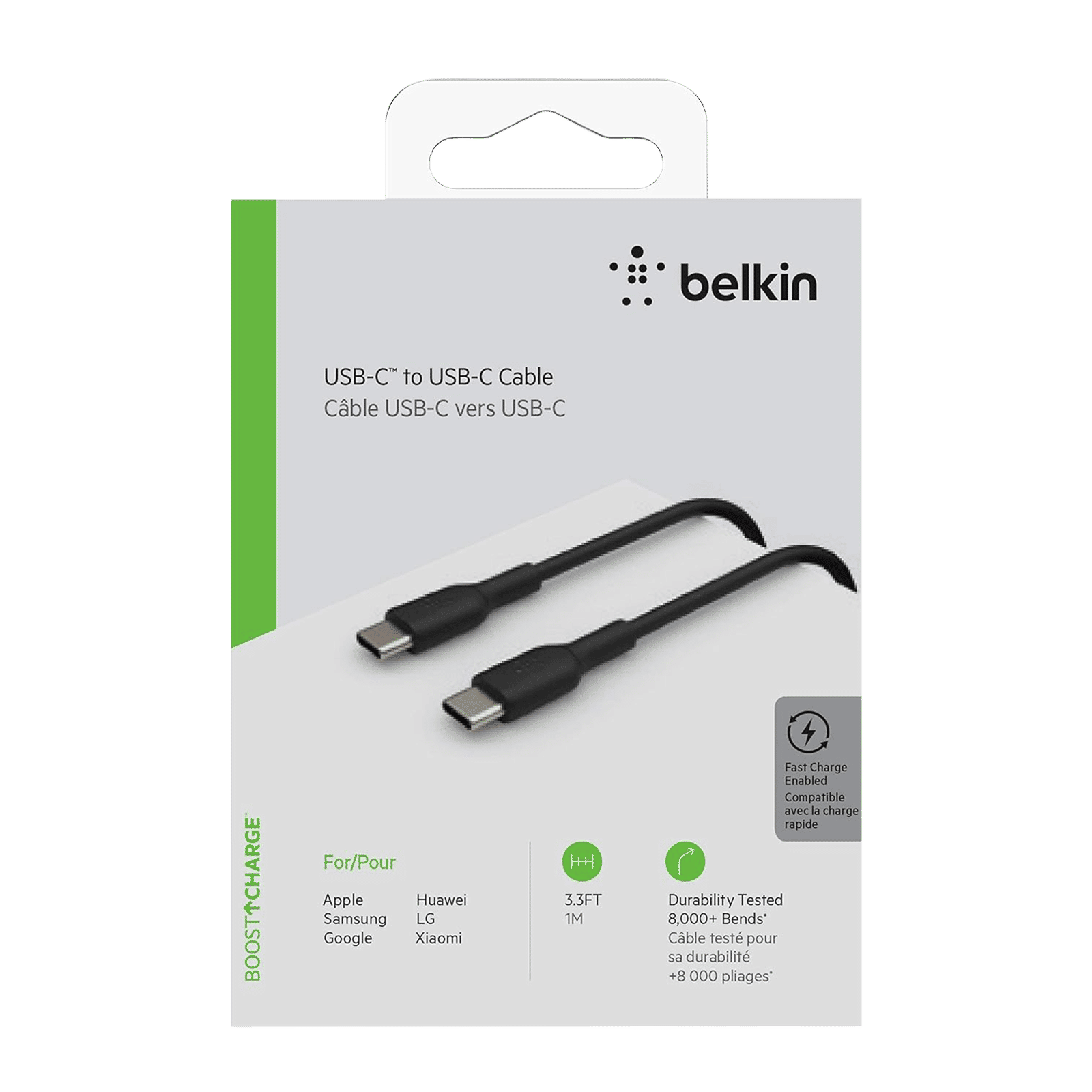 belkin Boost Charge Type C to Type C 3.2 Feet (1M) Cable (PVC Cord, Black)_10