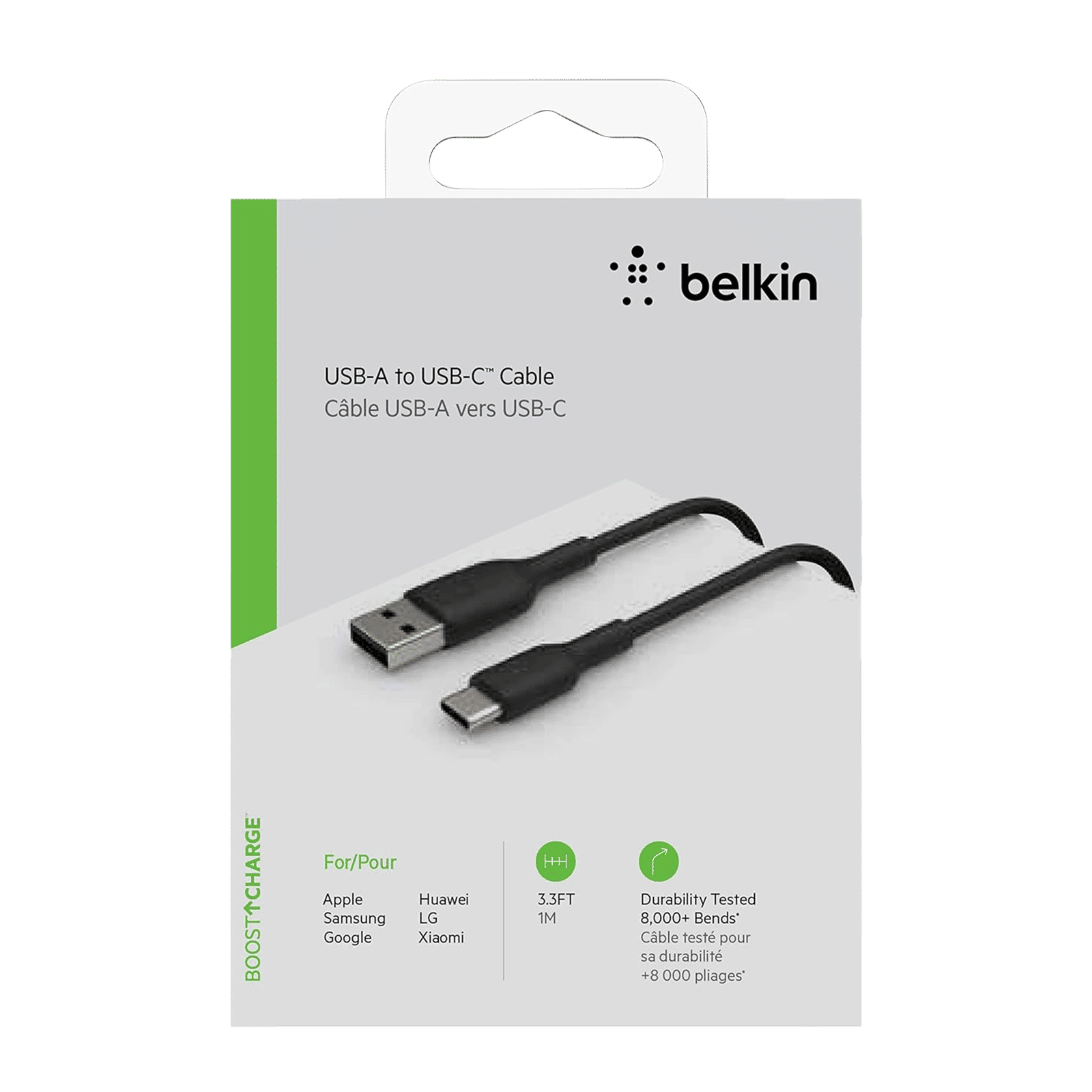 belkin Boost Charge Type C to Type A 3.2 Feet (1M) Cable (PVC Cord, Black)_10