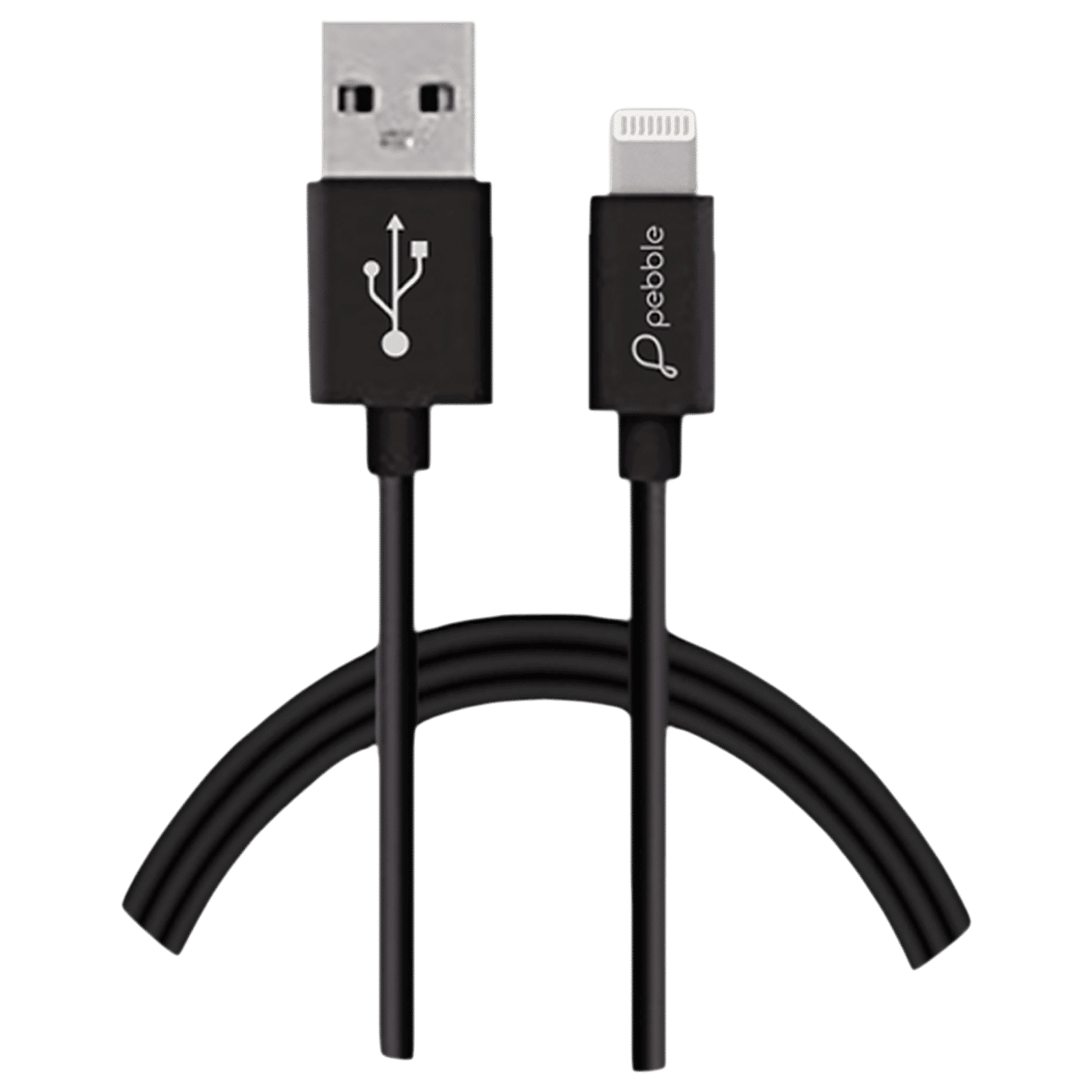 pebble PBCL10 Type A to Lightning 3.2 Feet (1M) Cable (Fast Charging, Black)_1