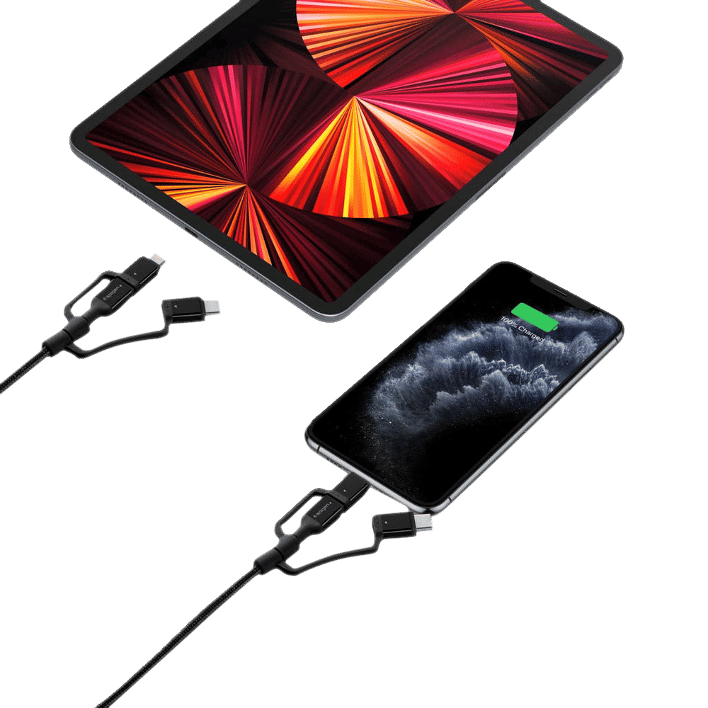 spigen Dura Sync Type A to Type C, Micro USB, Lightning 2.9 Feet (0.9M) 3-in1 Cable (Nylon Braided, Black) spigen Dura Sync Type A to Type C, Micro USB, Lightning 2.9 Feet (0.9M) 3-in1 Cable (Nylon Braided, Black)_7