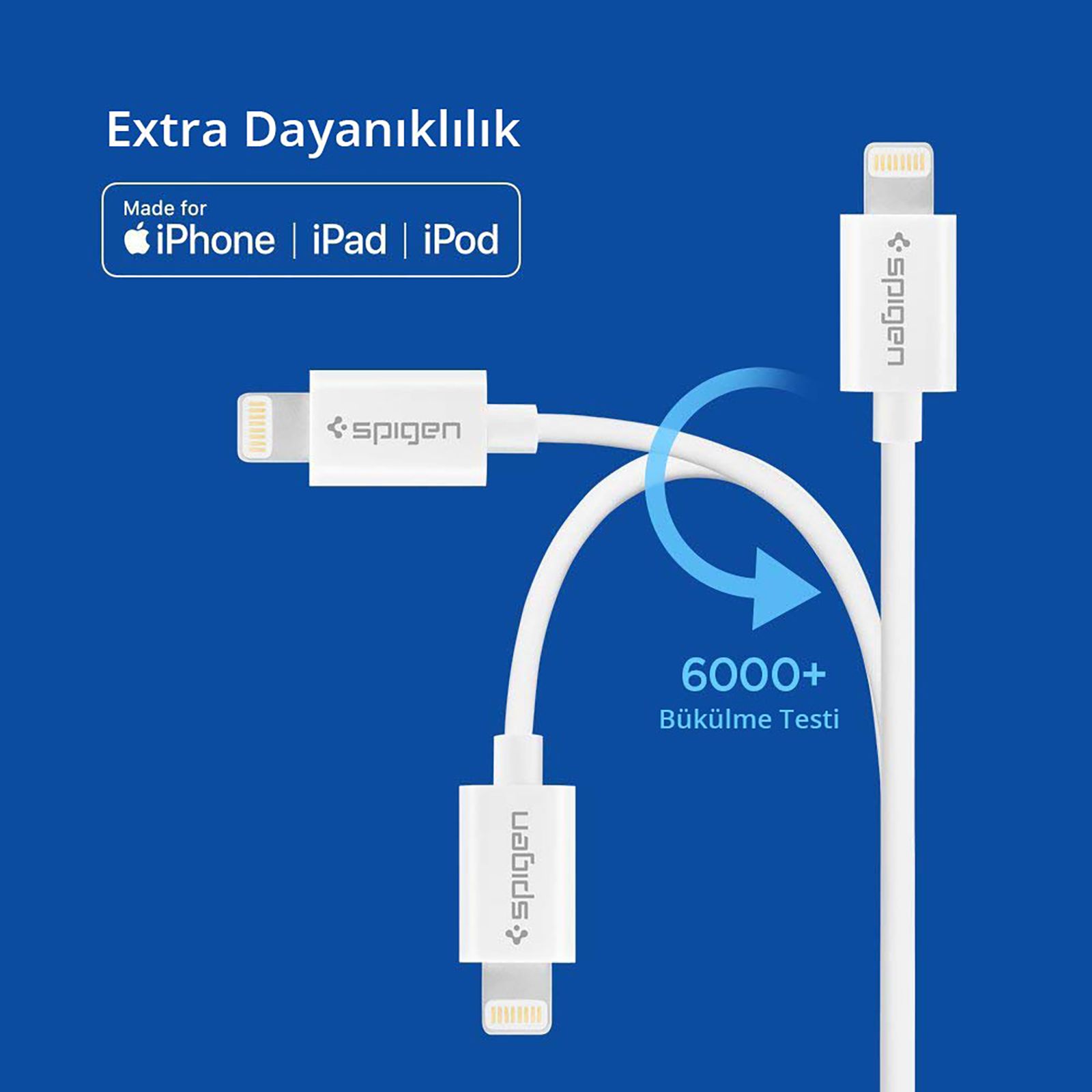 spigen 000CB24457 Type A to Lightning 2.9 Feet (0.9M) Cable (Quick Charge 3.0, White)_5