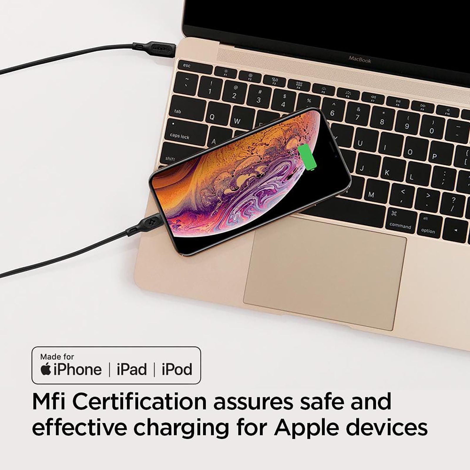 spigen Dura Sync Type C to Lightning 3.2 Feet (1M) Cable (Fast Charging Supported, Black)_12