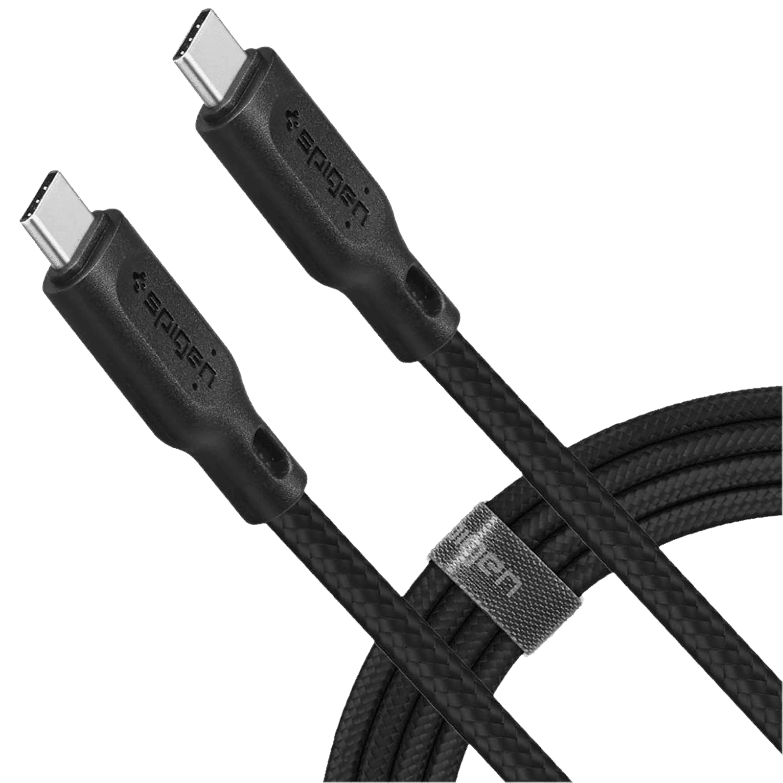 spigen Dura Sync Type C to Type C 4.9 Feet (1.5M) Cable (Nylon Braided, White)_1