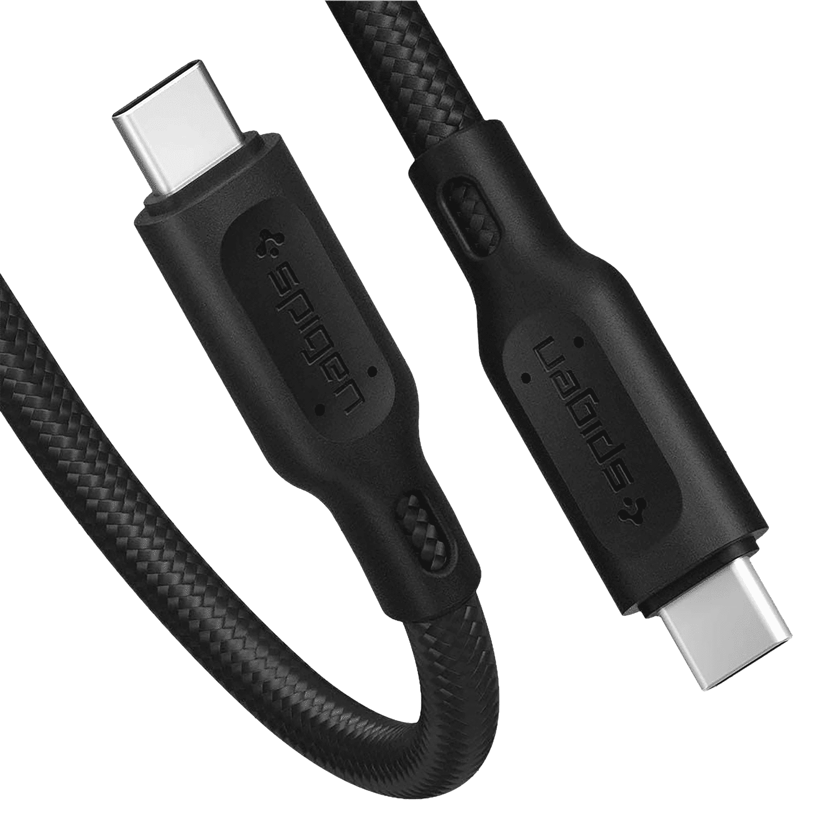 spigen Dura Sync Type C to Type C 4.9 Feet (1.5M) Cable (Nylon Braided, White)_3