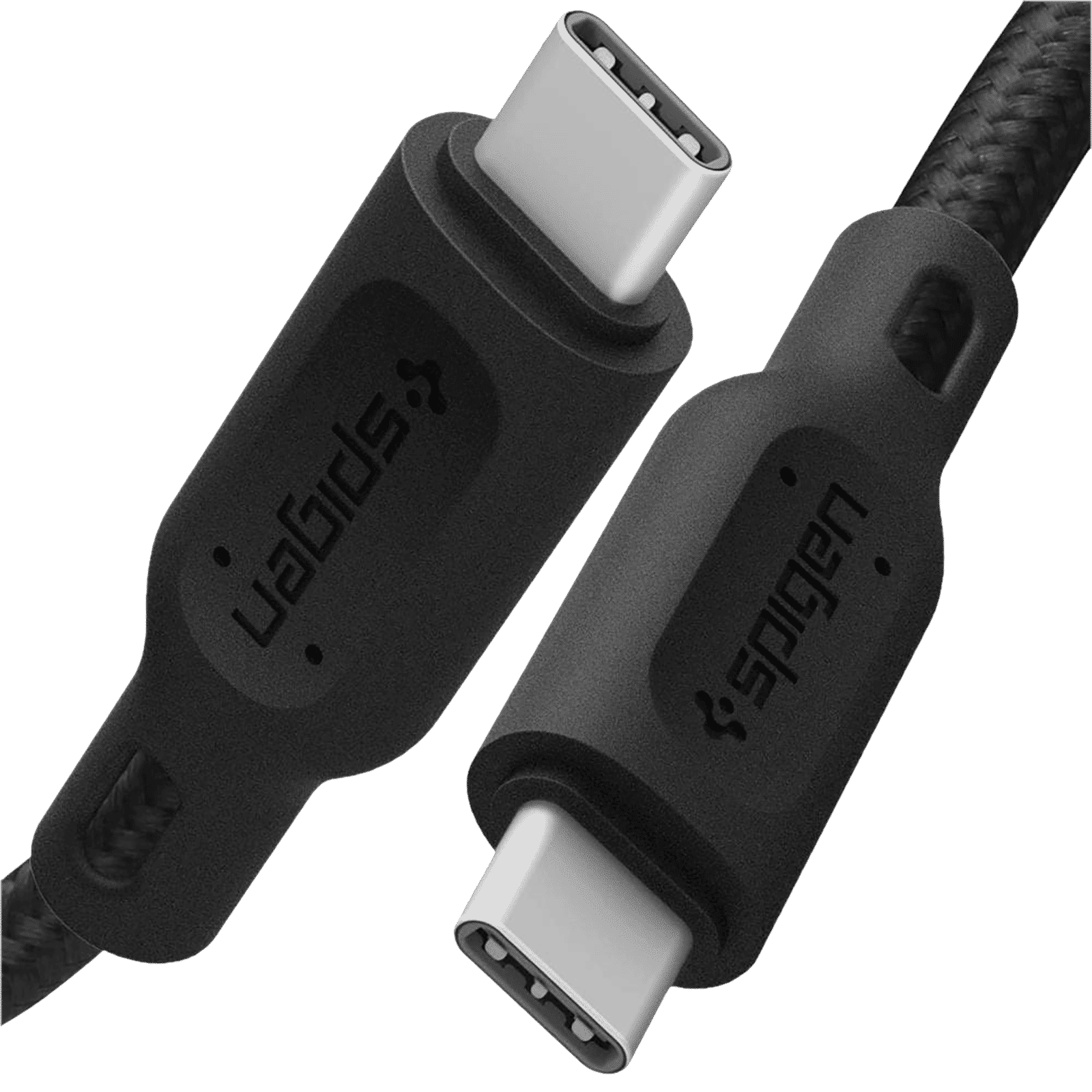 spigen Dura Sync Type C to Type C 4.9 Feet (1.5M) Cable (Nylon Braided, White)_4