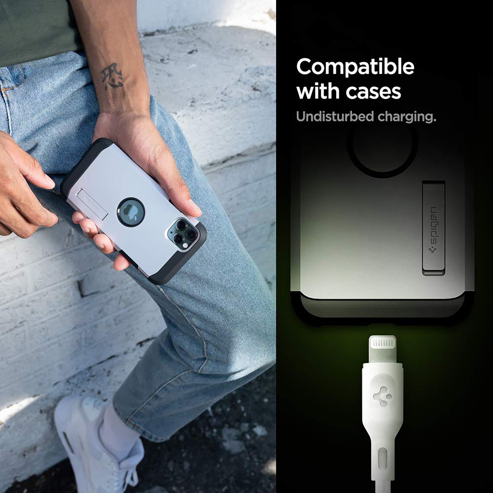 spigen Dura Sync Type C to Lightning 2.9 Feet (0.9M) Cable (Nylon Braided, White)_6