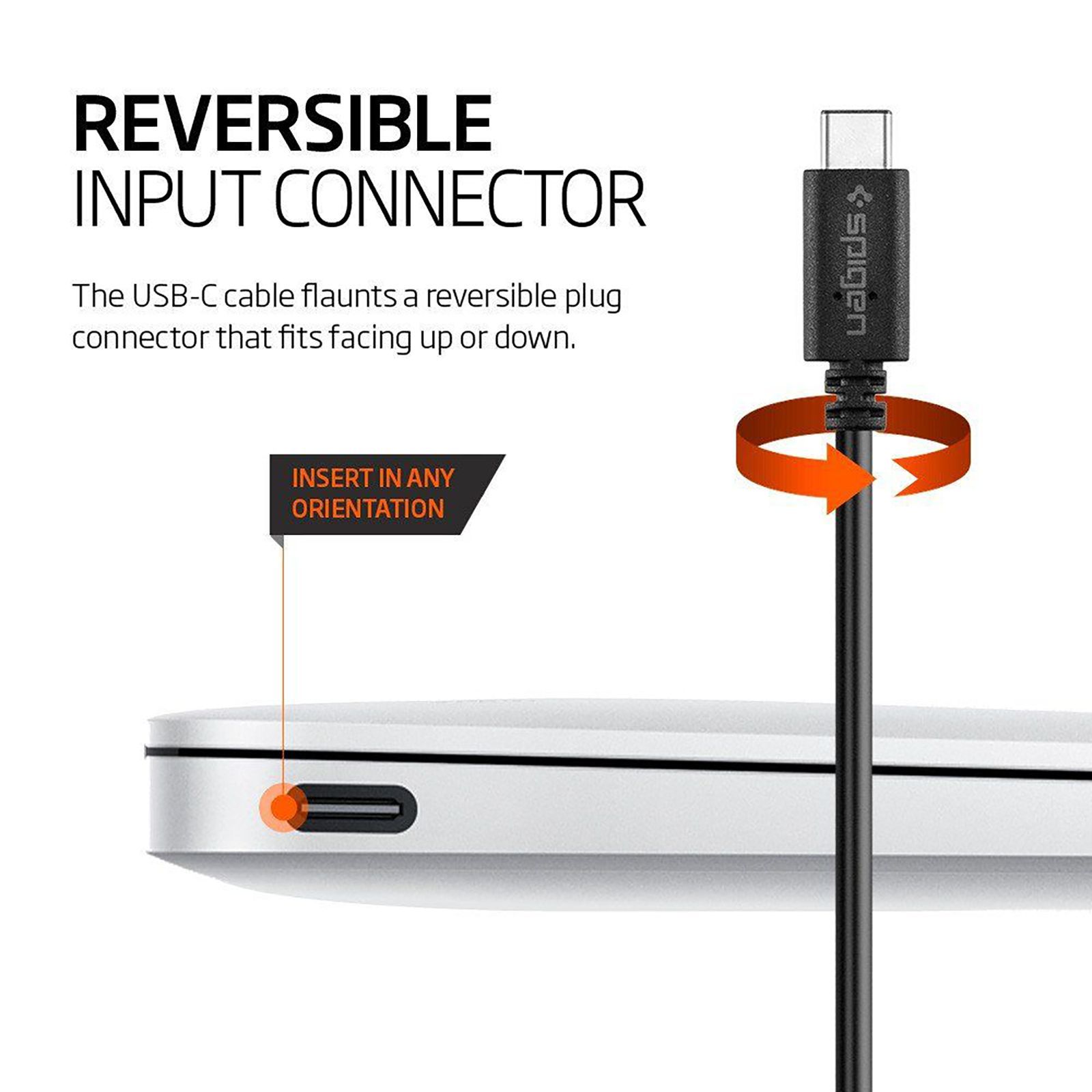 spigen SGP11579 Type A to Type C 3.2 Feet (1M) Cable (Nylon Braided, Black)_11