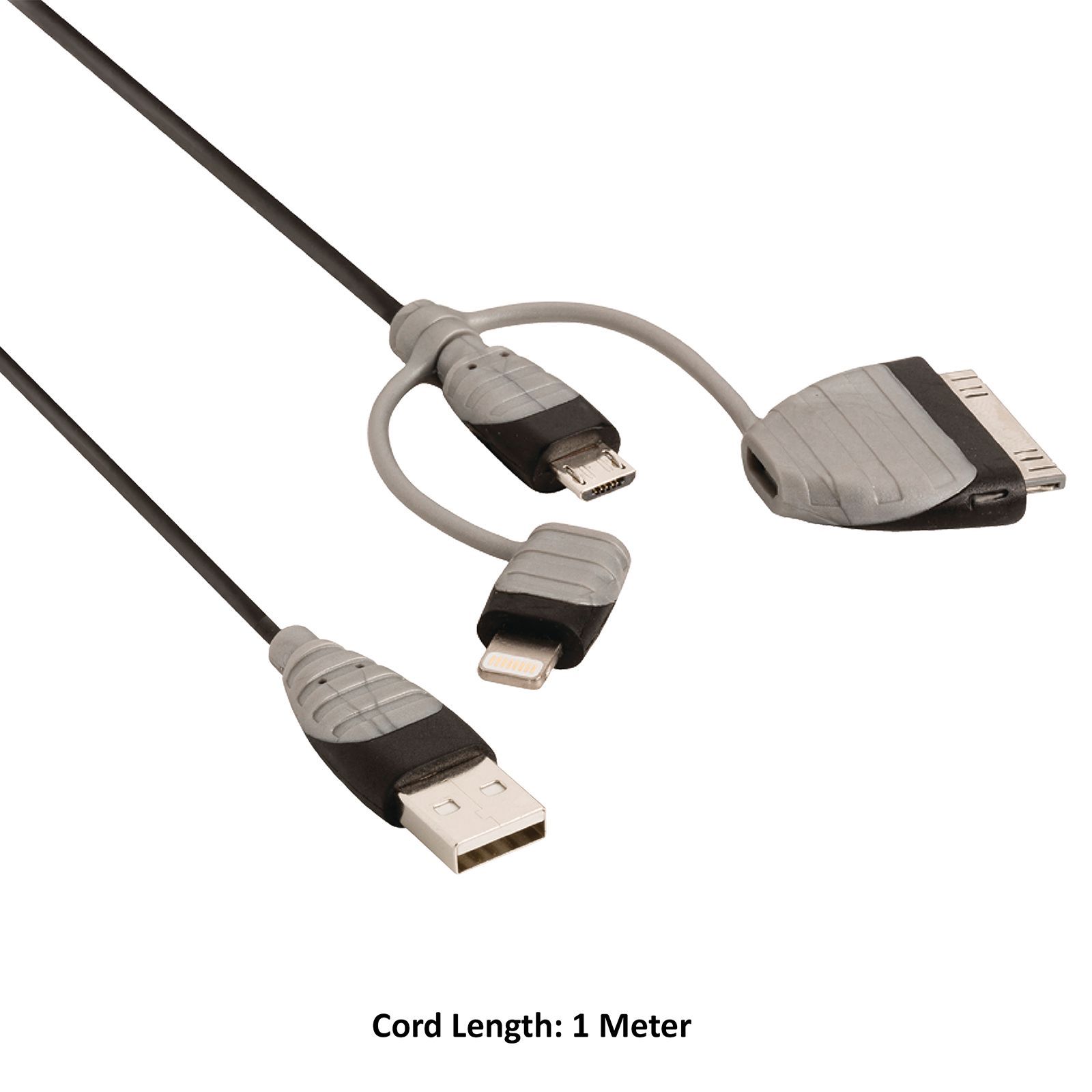 Bandridge BBM39410B10 Type A to Lightning, Micro USB 3.2 Feet (1M) 3-in1 Cable (Sync and Charging, Black)_9
