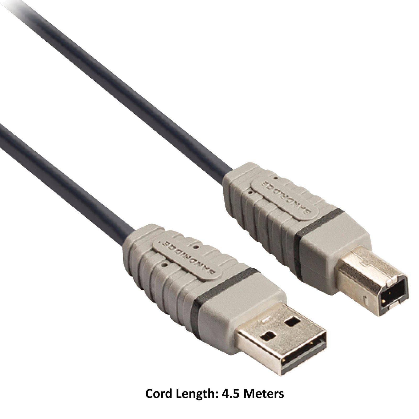 Bandridge BCL4105 Type A to Type B 14.7 Feet (4.5M) Cable (Nickel Plated Connector, Blue)_7