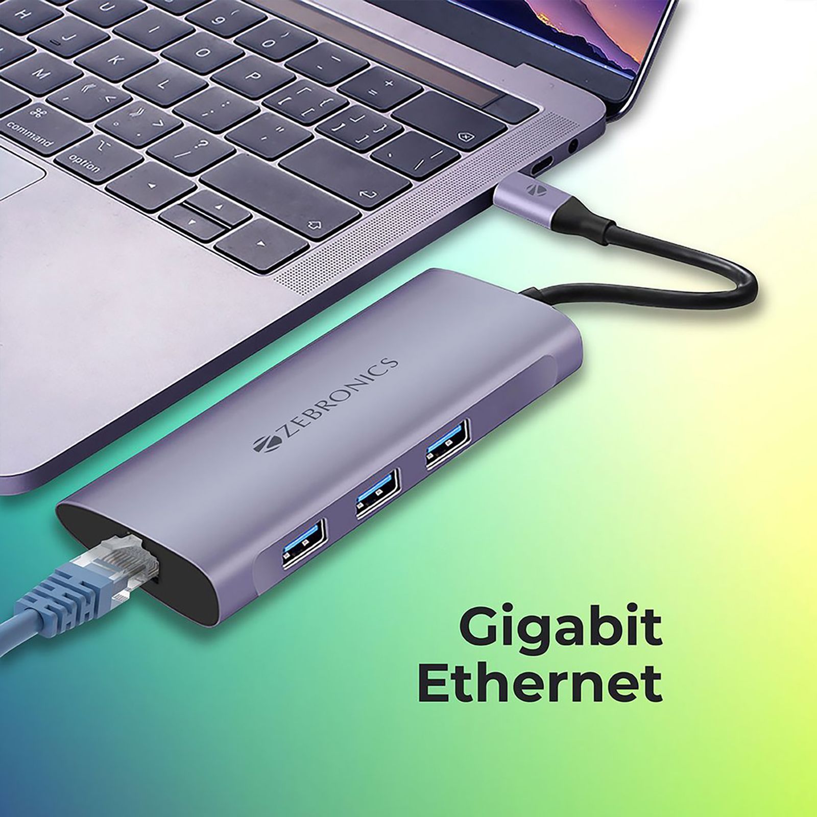 Zebronics Zeb-TA1000UCL Multiport Adapter (2 LAN Ports, 6 in 1, Aluminum body, Silver)_6