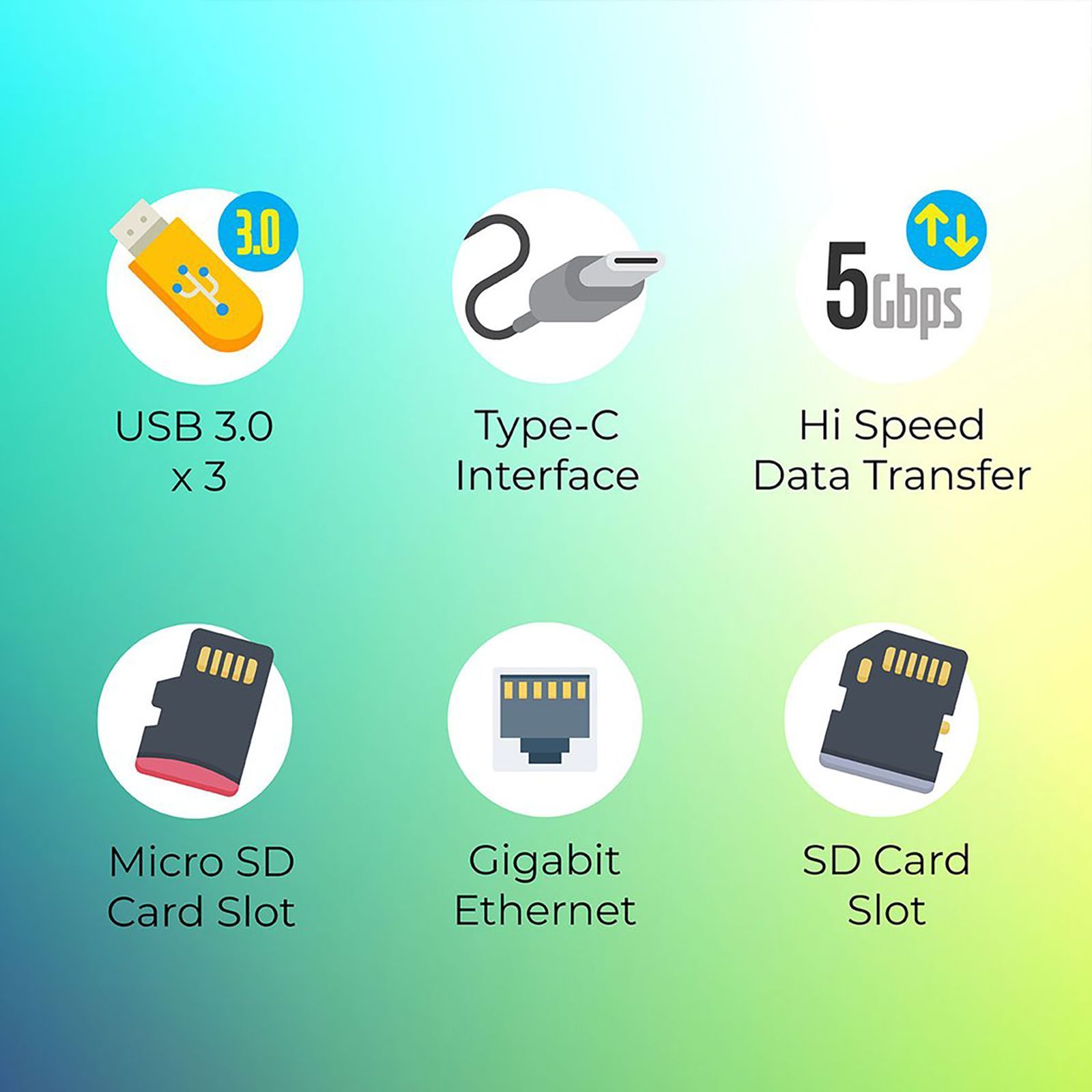 Zebronics Zeb-TA1000UCL Multiport Adapter (2 LAN Ports, 6 in 1, Aluminum body, Silver)_7