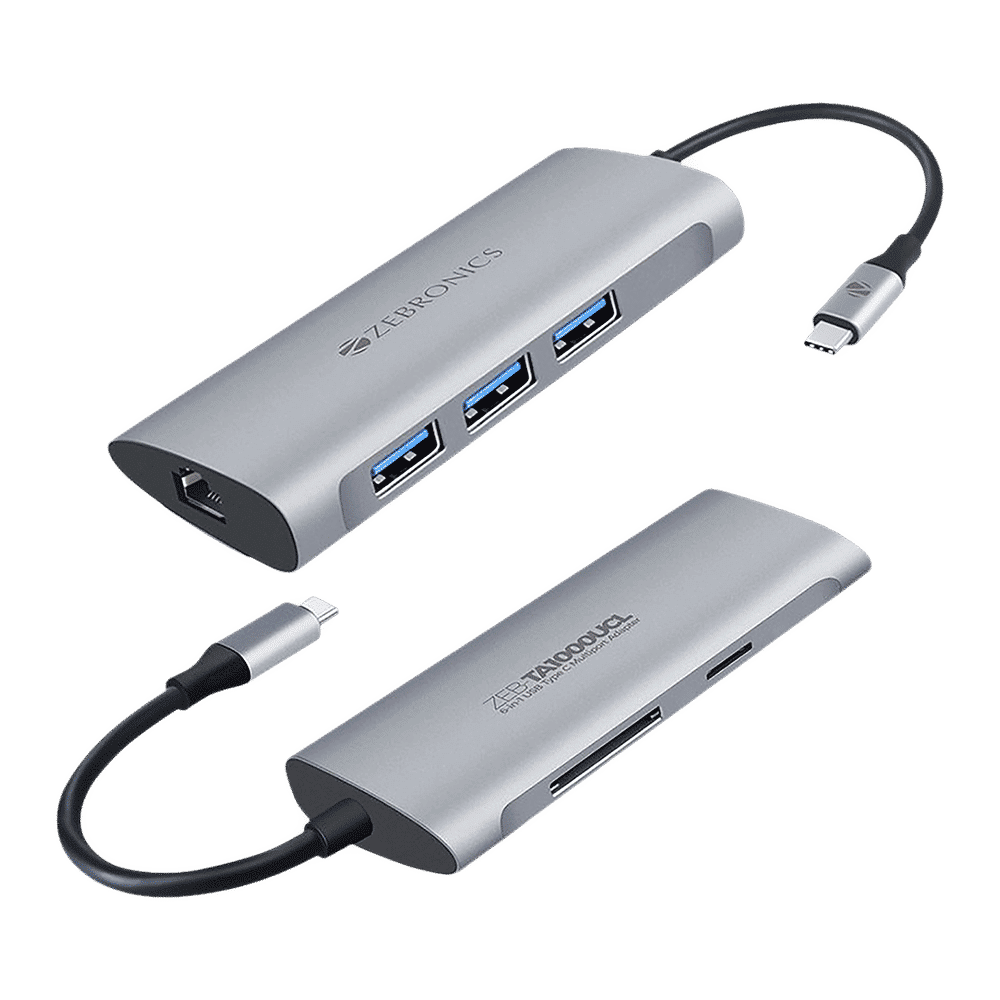 Zebronics Zeb-TA1000UCL Multiport Adapter (2 LAN Ports, 6 in 1, Aluminum body, Silver)_11