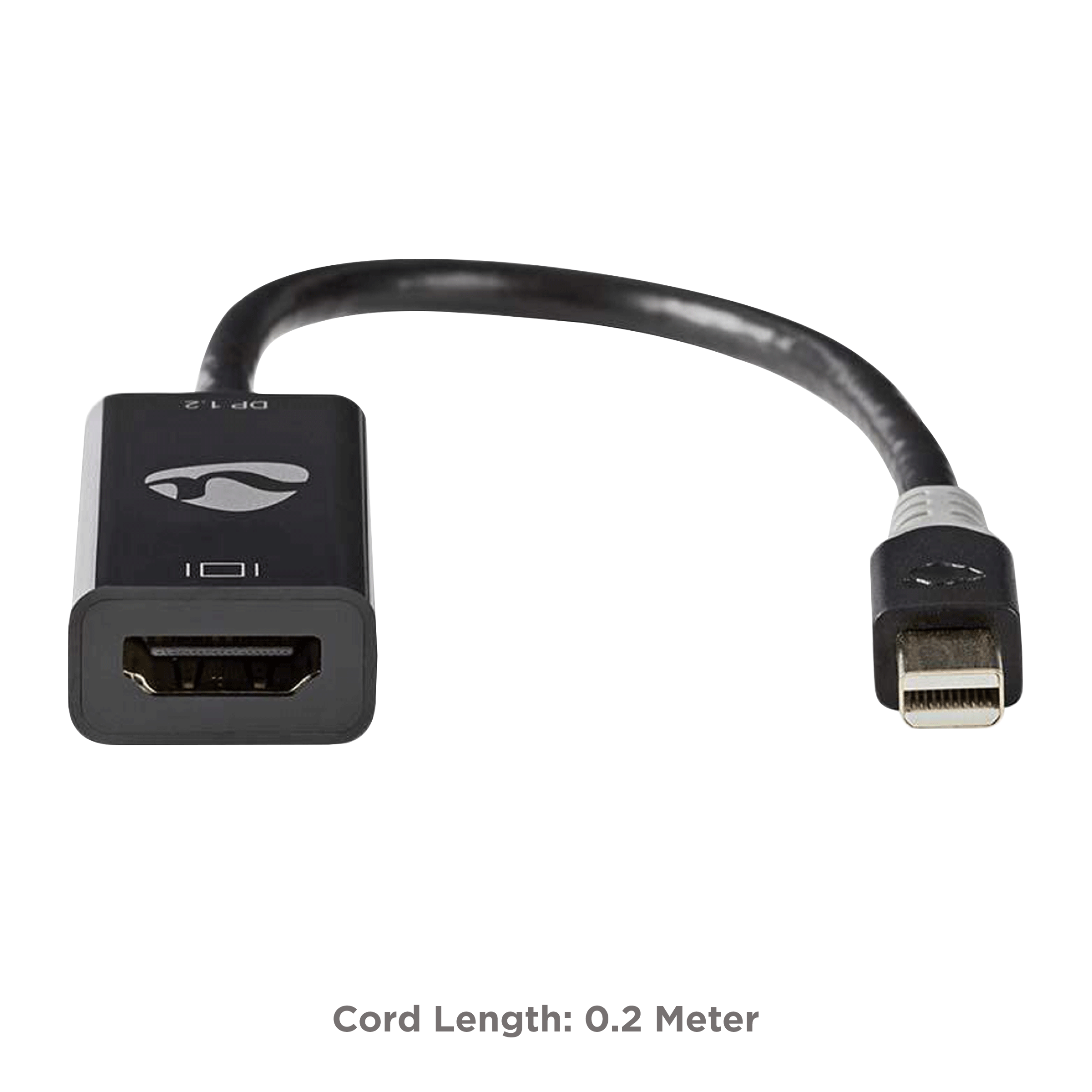 Nedis Mini PVC 0.2 Meter Mini Display Port to HDMI Video Display HDMI Cable (24 Karat Gold Plate, CCBP37650AT02, Black) _2