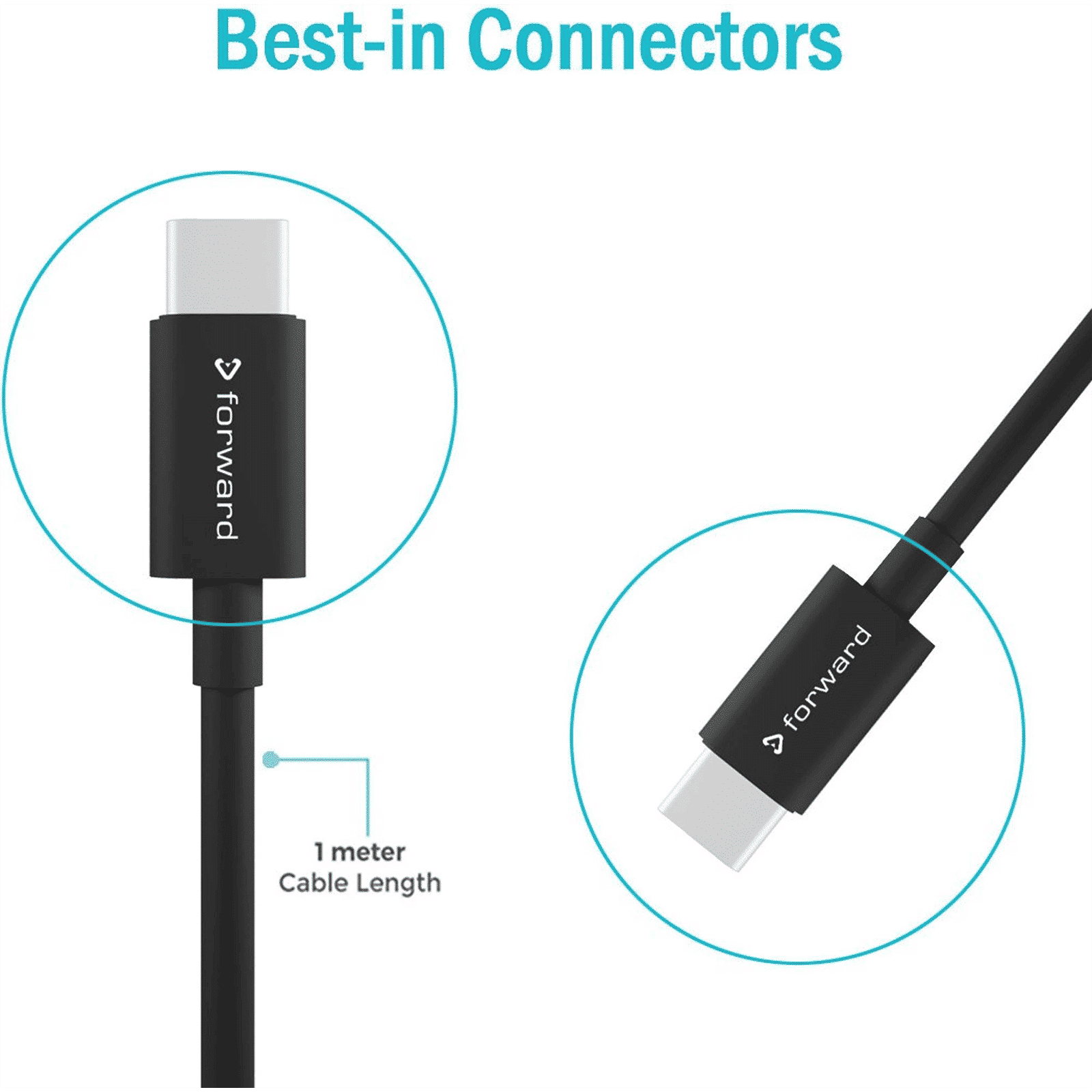 Forward FCTT-09 Type C to Type C 3.2 Feet (1M) Cable (Charge and Sync, Black) Forward FCTT-09 Type C to Type C 3.2 Feet (1M) Cable (Charge and Sync, Black)_10