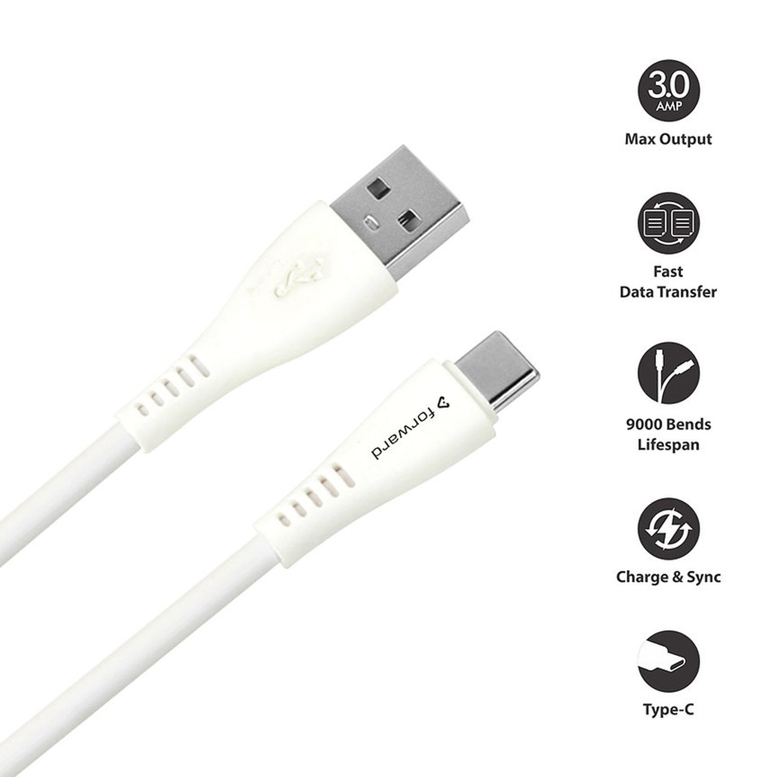 Forward FCT09 Type A to Type C 3.2 Feet (1M) Cable (Upgrade Copper Core, White)_8