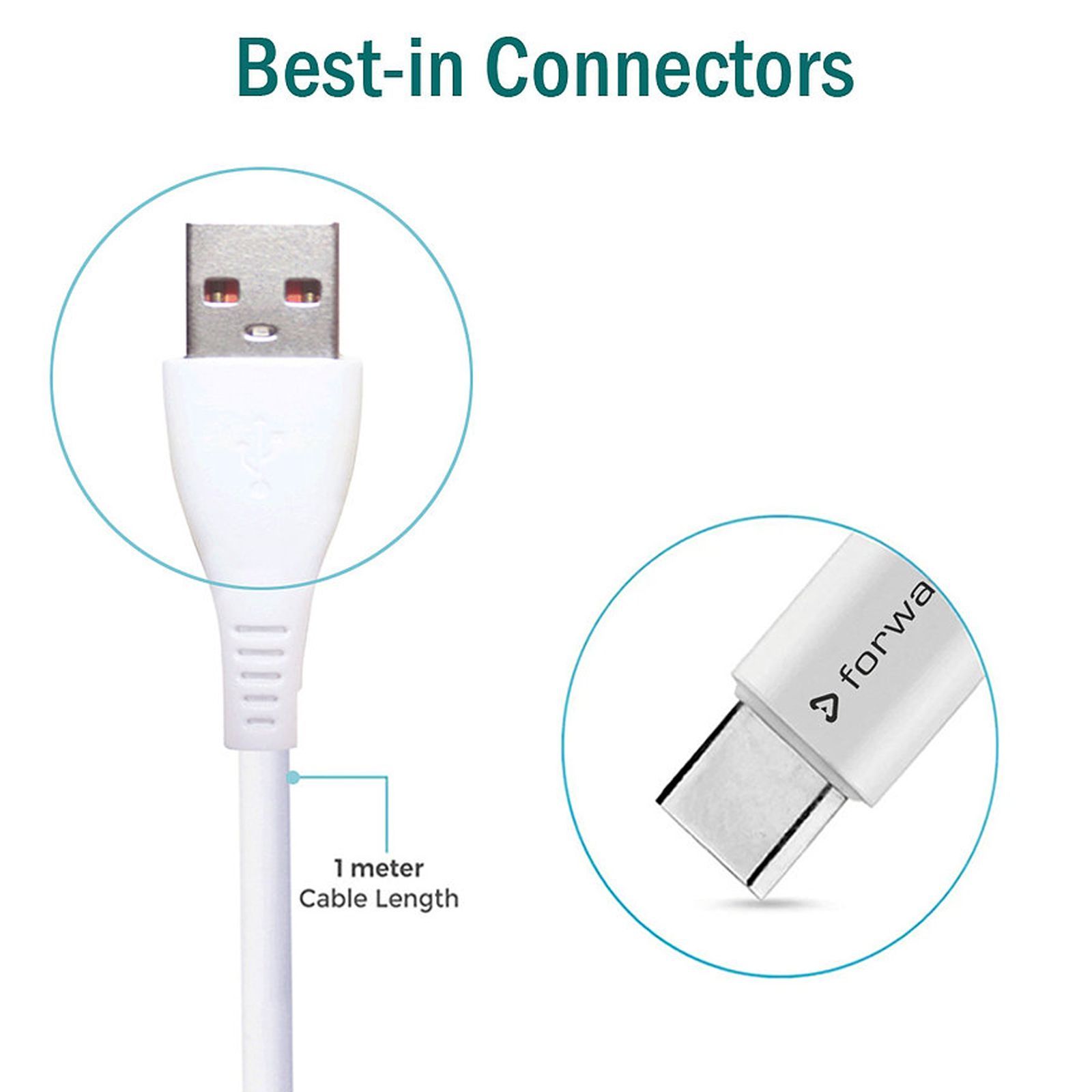 Forward FCT09 Type A to Type C 3.2 Feet (1M) Cable (Upgrade Copper Core, White)_9