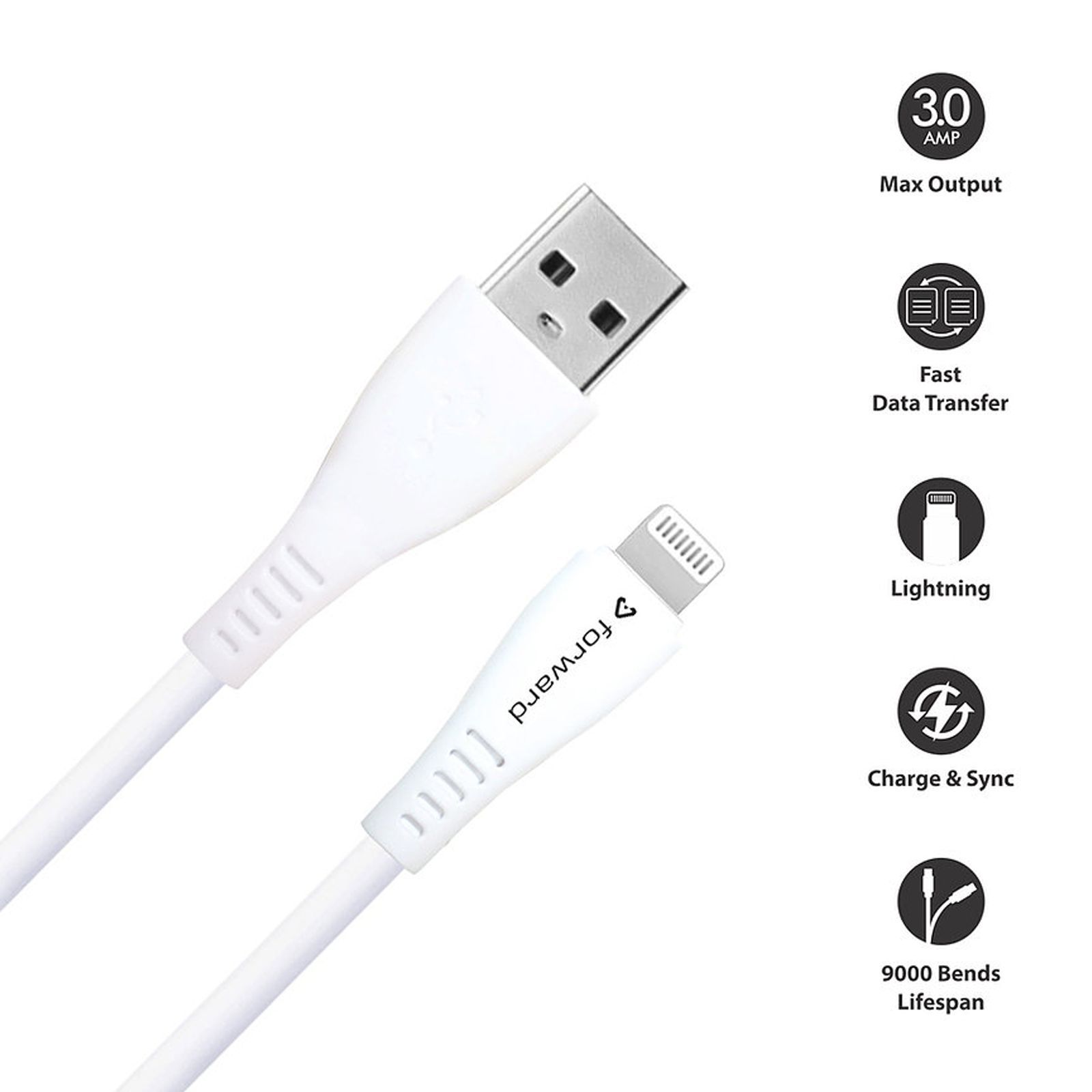Forward FCi09 Type A to Lightning 3.2 Feet (1M) Cable (Upgrade Copper Core, White) Forward FCi09 Type A to Lightning 3.2 Feet (1M) Cable (Upgrade Copper Core, White)_7