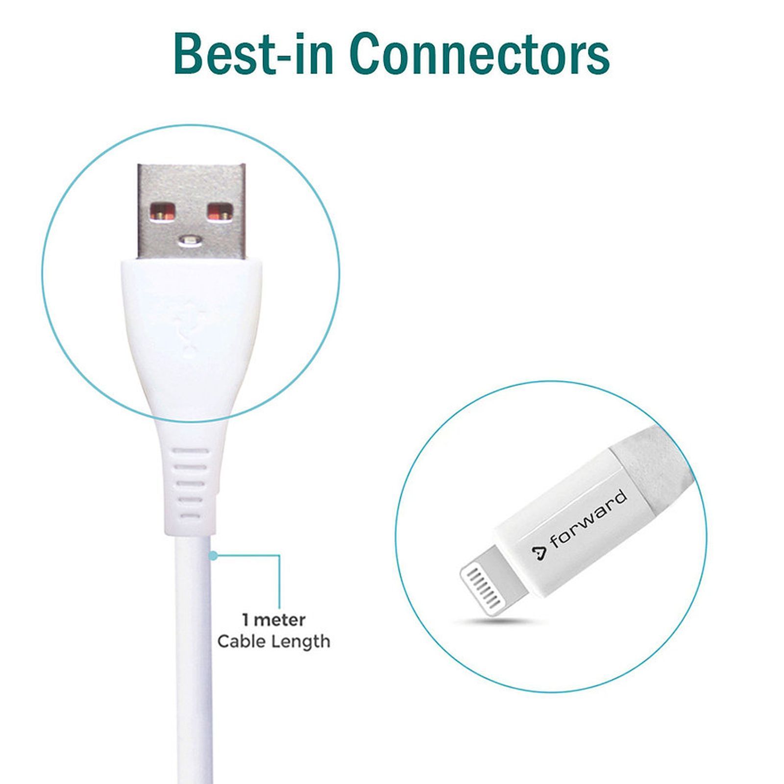 Forward FCi09 Type A to Lightning 3.2 Feet (1M) Cable (Upgrade Copper Core, White) Forward FCi09 Type A to Lightning 3.2 Feet (1M) Cable (Upgrade Copper Core, White)_6