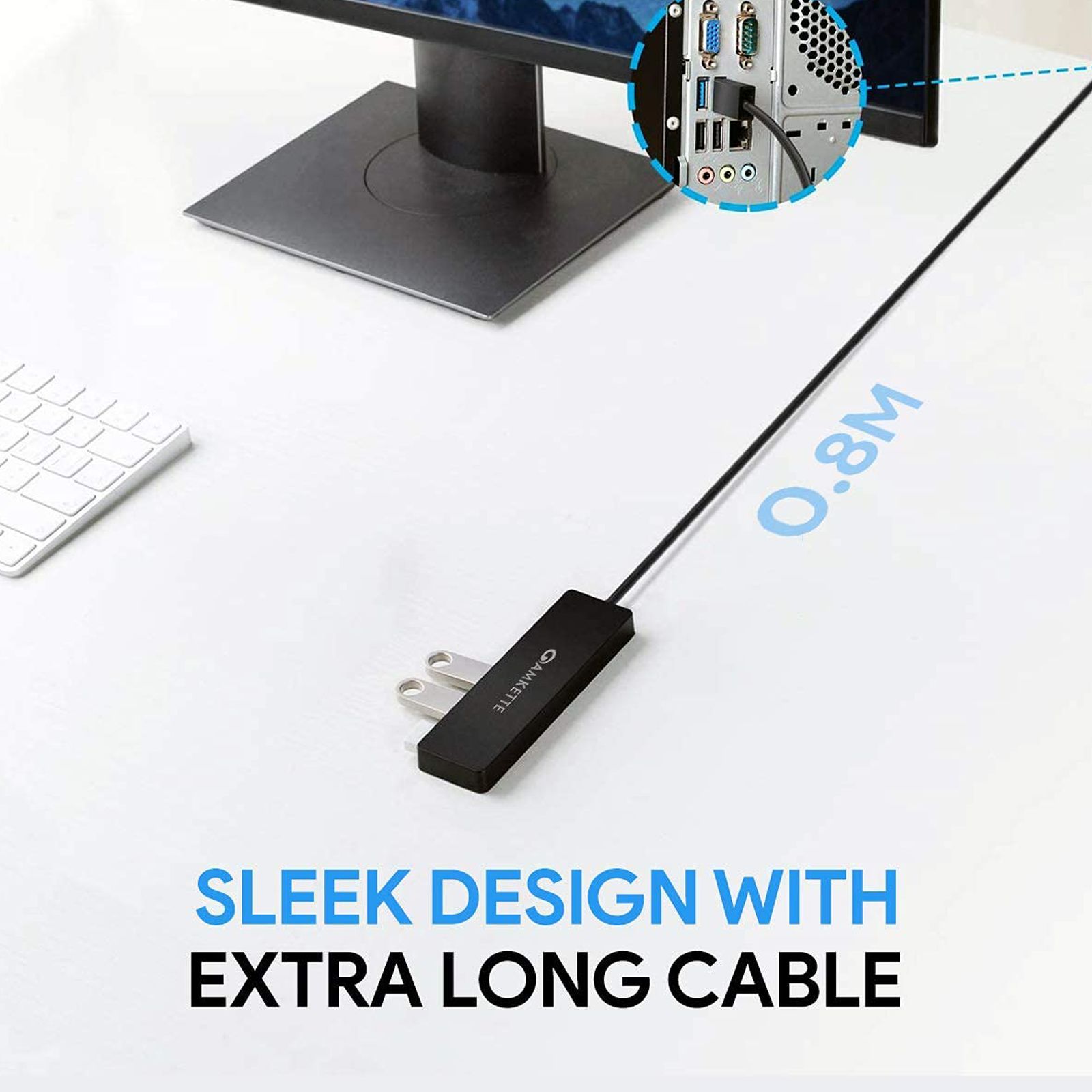 AMKETTE Superspeed USB 3.0 Type A to USB 3.0 Type A USB Hub (5 Gbps Data Transfer Rate, Black)_6