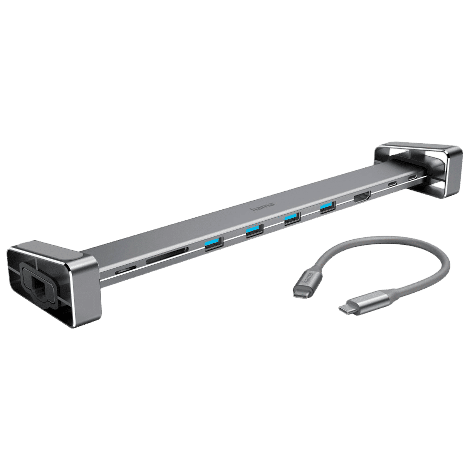 hama USB Type C to USB 2.0 Type A, USB Type C, HDMI, RJ45, Micro SD, SD Docking Station (1 Gbps Data Transfer Rate, Black)_1