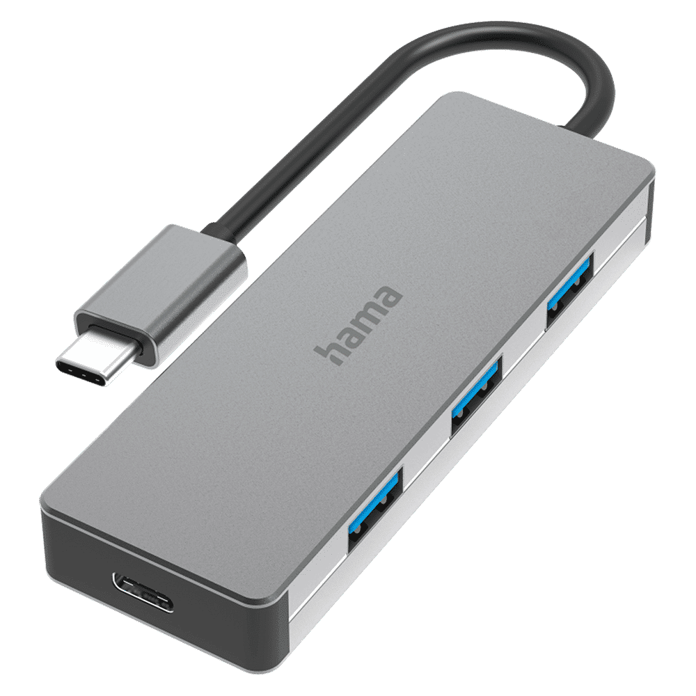 hama Hub for PC, Notebook, MacBook, Tablet (4 x USB 3.2 (Type-C) Ports, 200105, Black)_1